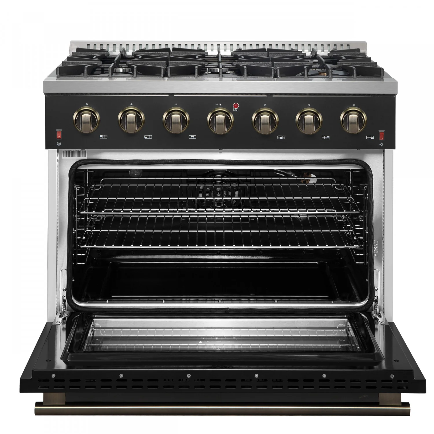 Forno Galiano 36" Black Freestanding Gas Range (5.36 Cu. Ft.) - FFSGS6244-36BLK - Image 3