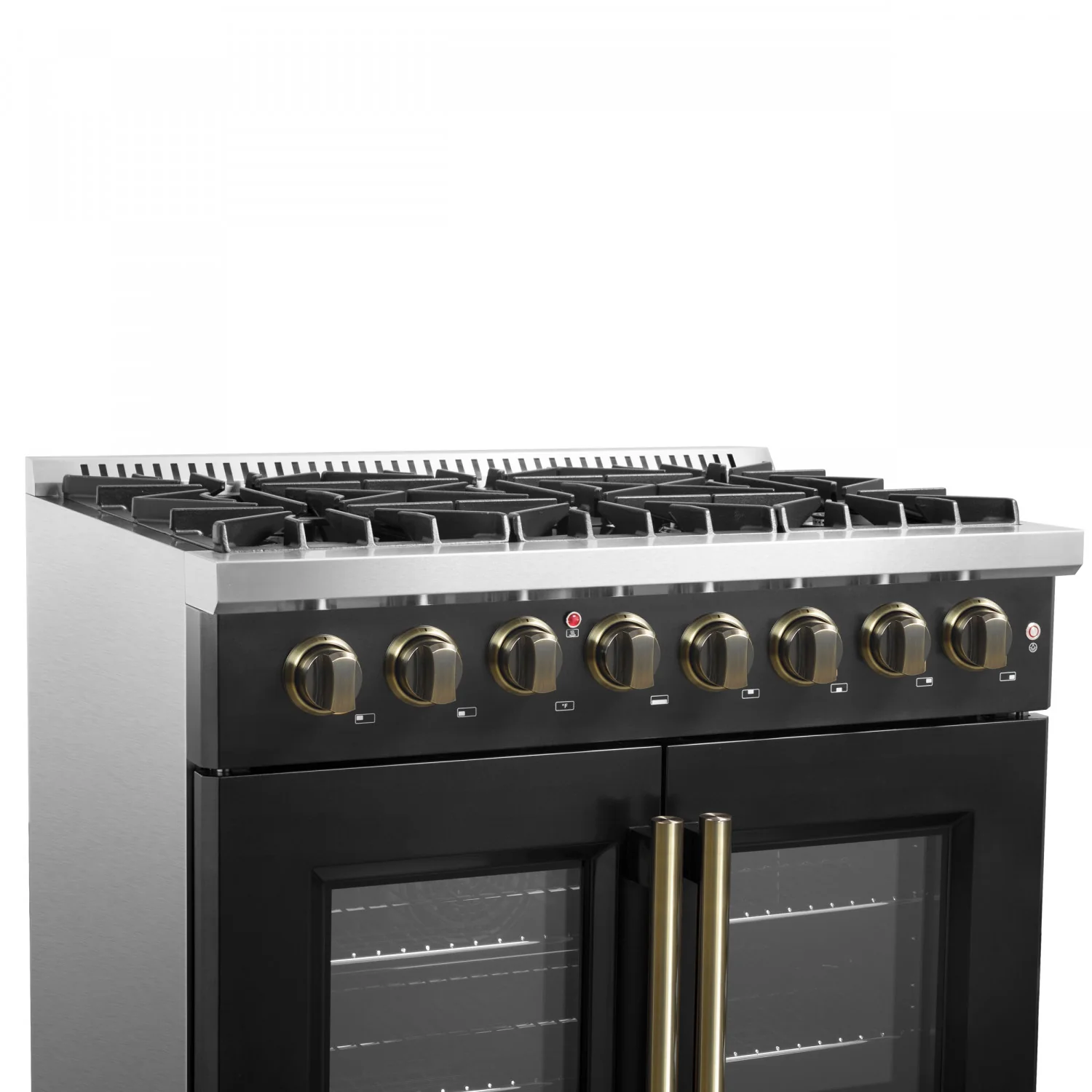 Forno Galiano 36" Black French Door Dual Fuel Range with True Convection (5.36 Cu. Ft.) - FFSGS6356-36BLK - Image 10