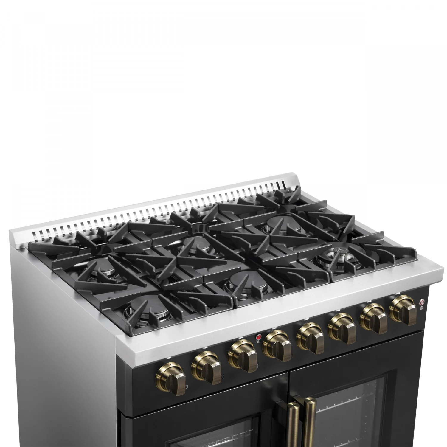 Forno Galiano 36" Black French Door Dual Fuel Range with True Convection (5.36 Cu. Ft.) - FFSGS6356-36BLK - Image 11