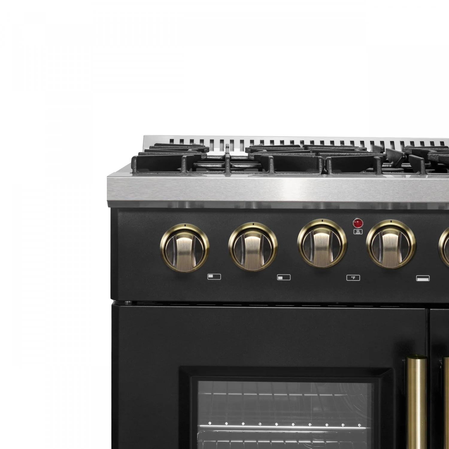 Forno Galiano 36" Black French Door Dual Fuel Range with True Convection (5.36 Cu. Ft.) - FFSGS6356-36BLK - Image 7