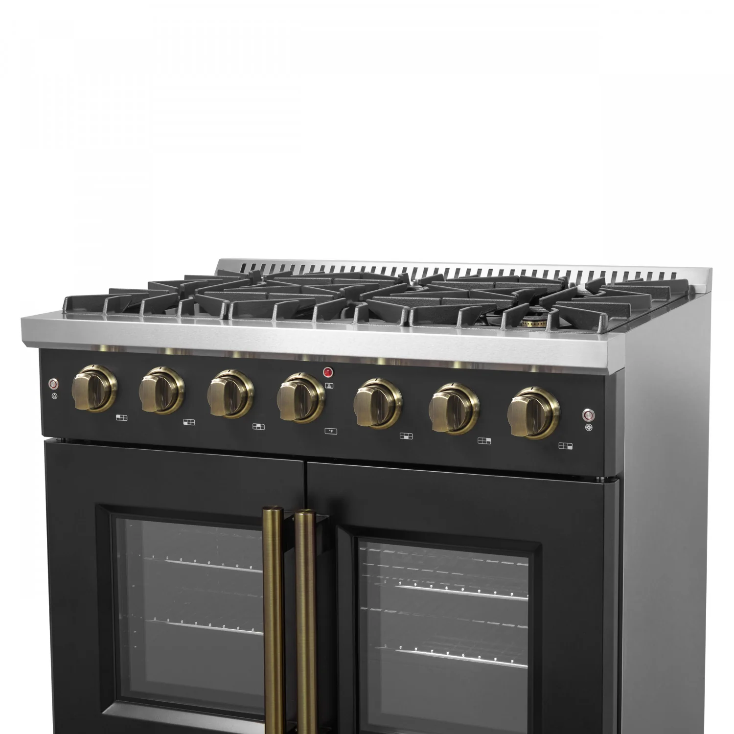 Forno Galiano 36" Black French Door Freestanding Gas Range (5.36 Cu. Ft.) - FFSGS6444-36BLK - Image 15