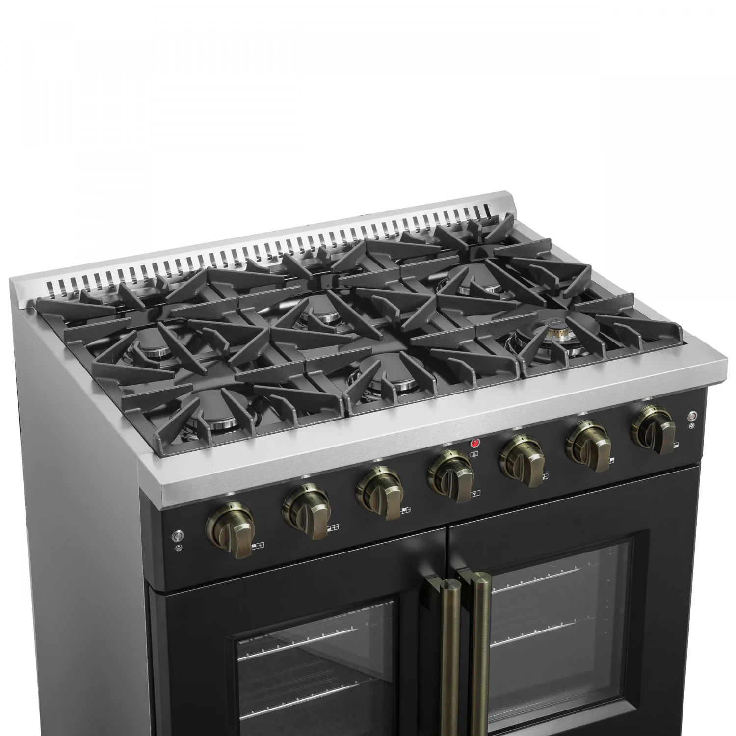 Forno Galiano 36" Black French Door Freestanding Gas Range (5.36 Cu. Ft.) - FFSGS6444-36BLK - Image 8