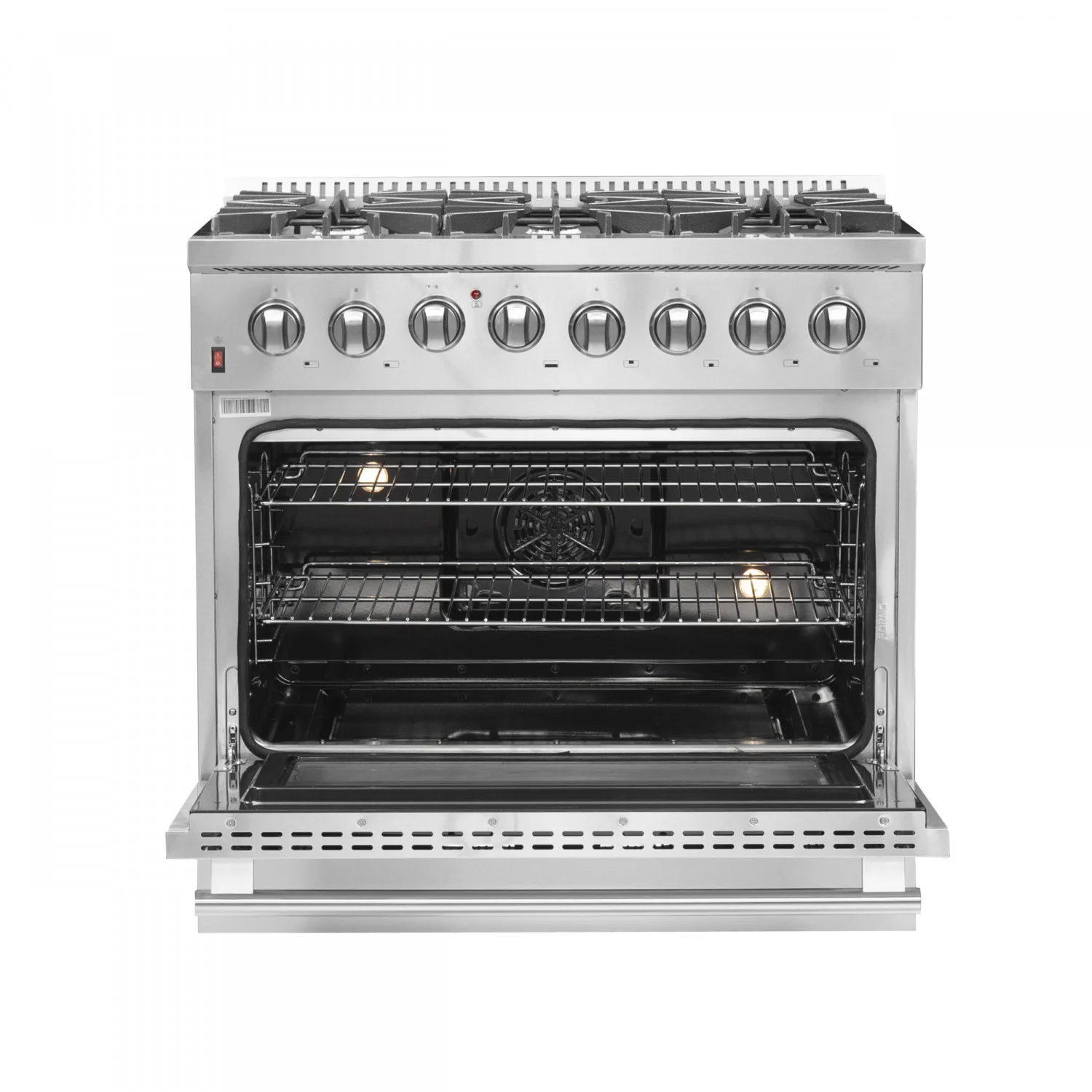 Forno Galiano 36" Stainless Steel Dual Fuel Range with True Convection (5.36 Cu. Ft.) - FFSGS6156-36 - Image 3