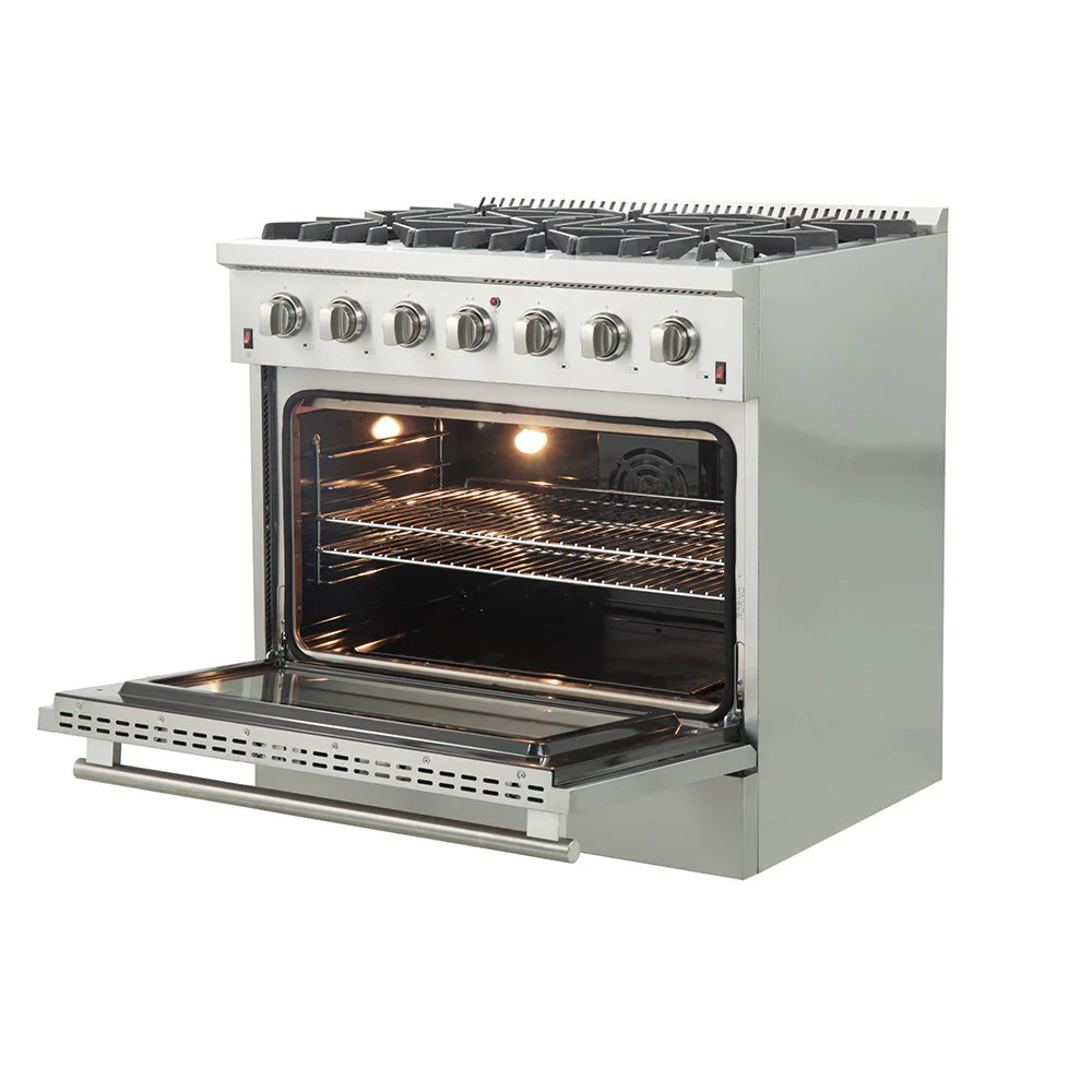 Forno Galiano 36" Stainless Steel Freestanding Gas Range (5.36 Cu. Ft.) - FFSGS6244-36 - Image 8