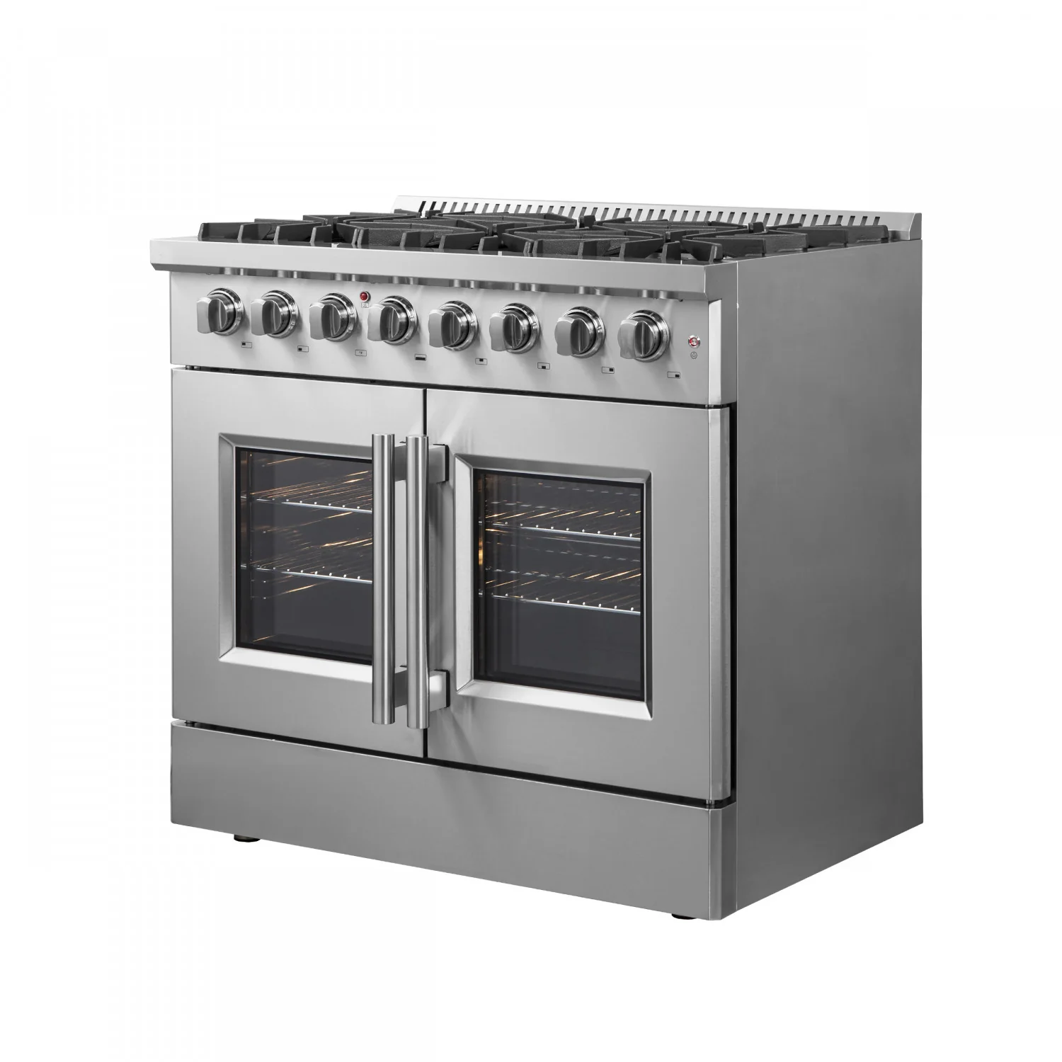 Forno Galiano 36" Stainless Steel French Door Dual Fuel Range with True Convection (5.36 Cu. Ft.) - FFSGS6356-36 - Image 3