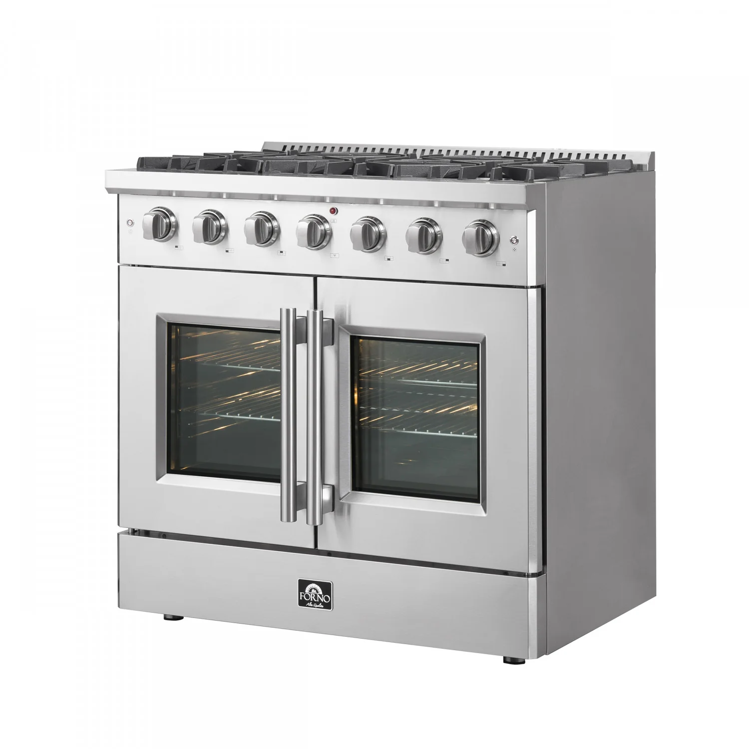Forno Galiano 36" Stainless Steel French Door Freestanding Gas Range (5.36 Cu. Ft.) - FFSGS6444-36 - Image 7