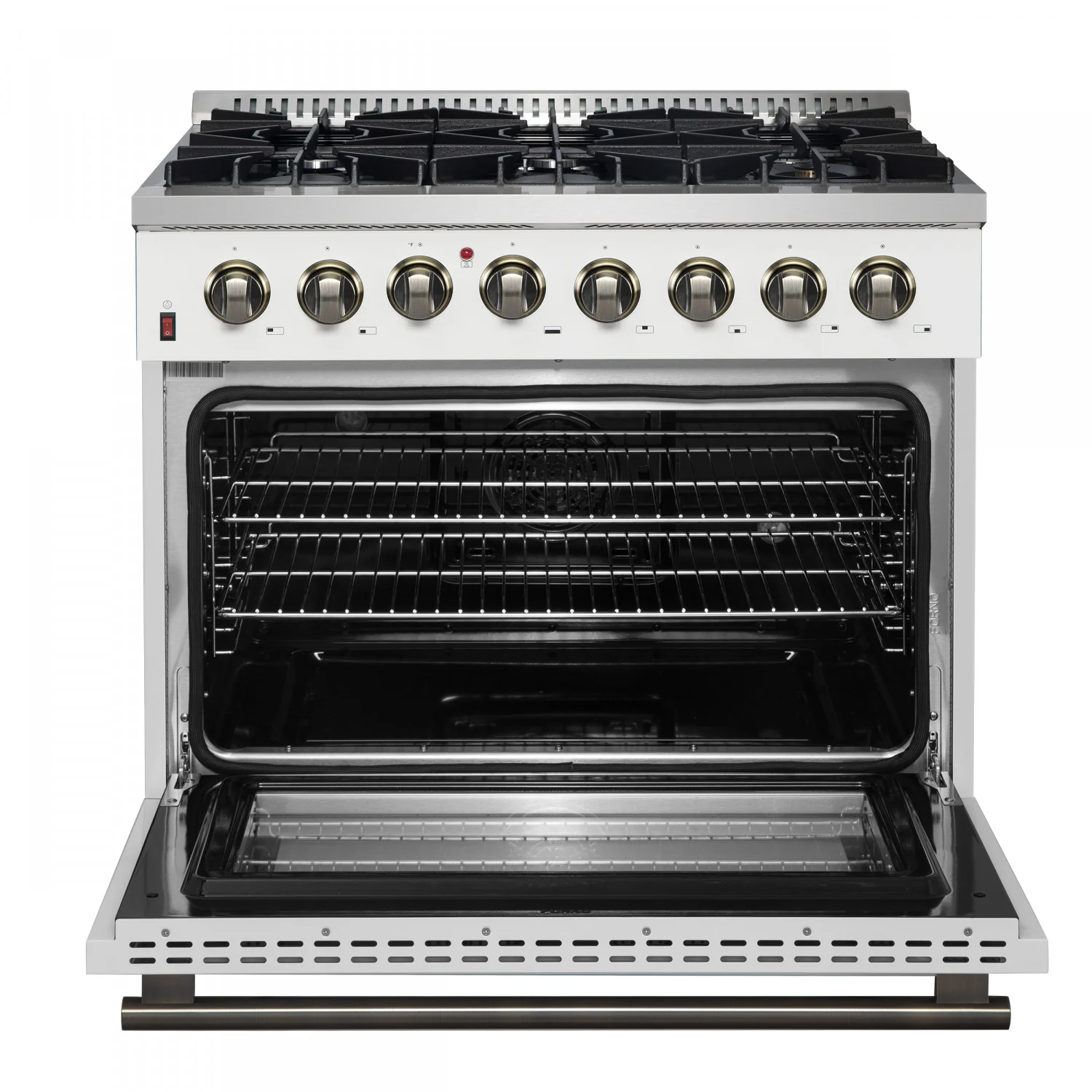 Forno Galiano 36" White Dual Fuel Range with True Convection (5.36 Cu. Ft.) - FFSGS6156-36WHT - Image 2