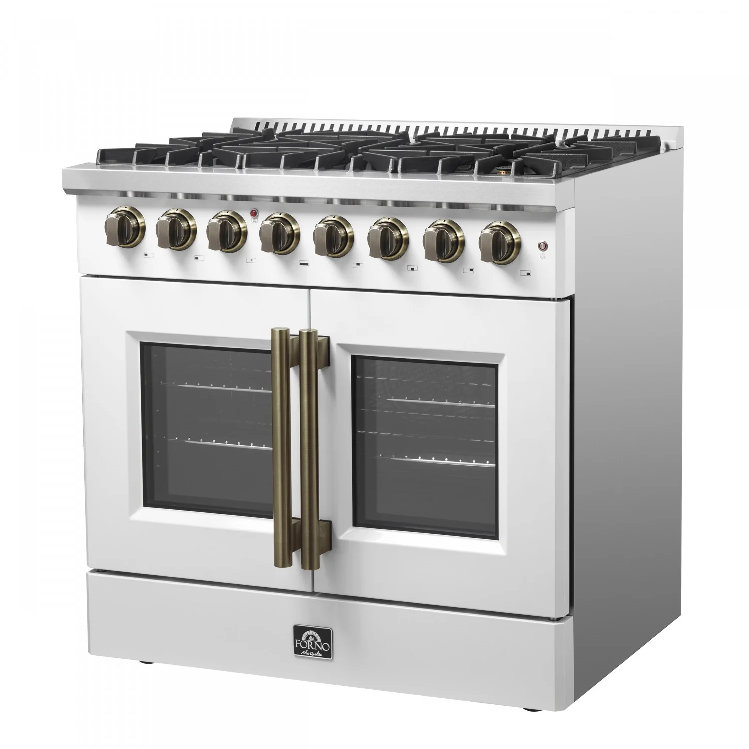 Forno Galiano 36" White French Door Dual Fuel Range with True Convection (5.36 Cu. Ft.) - FFSGS6356-36WHT - Image 17