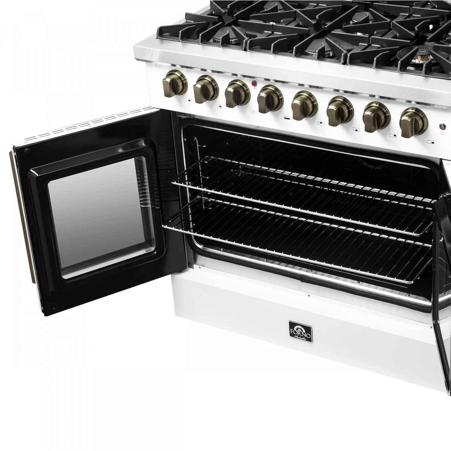 Forno Galiano 36" White French Door Dual Fuel Range with True Convection (5.36 Cu. Ft.) - FFSGS6356-36WHT - Image 8