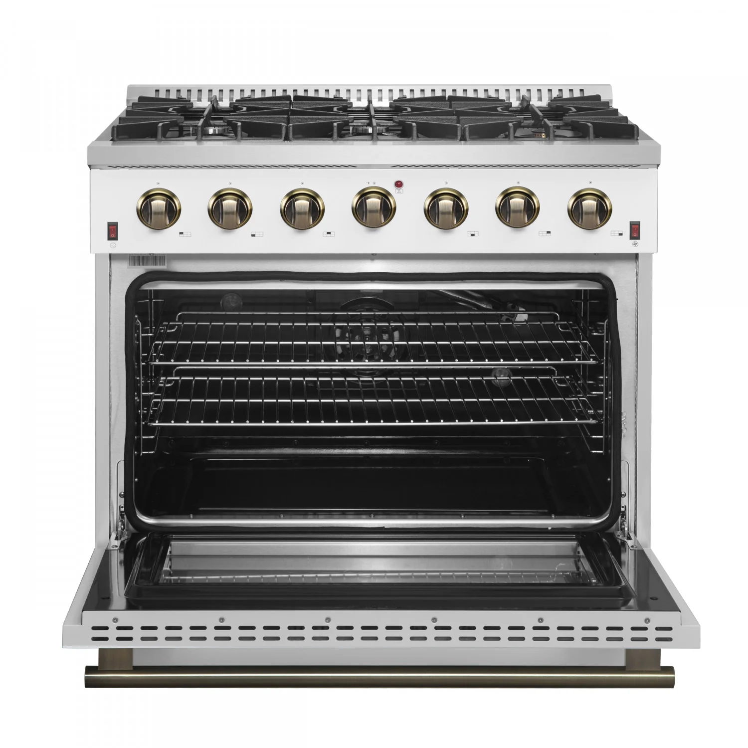 Forno Galiano 36" White French Door Freestanding Gas Range (5.36 Cu. Ft.) - FFSGS6244-36WHT - Image 4