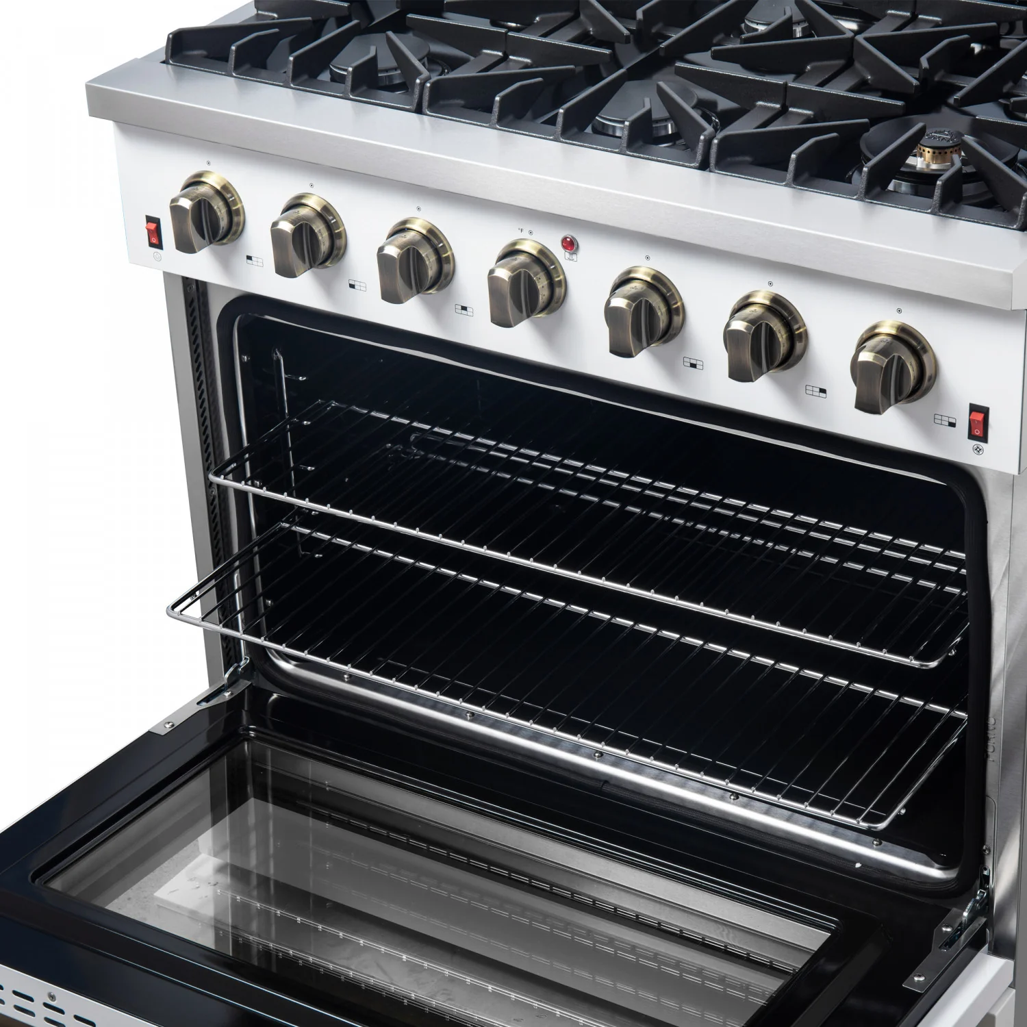Forno Galiano 36" White French Door Freestanding Gas Range (5.36 Cu. Ft.) - FFSGS6244-36WHT - Image 9