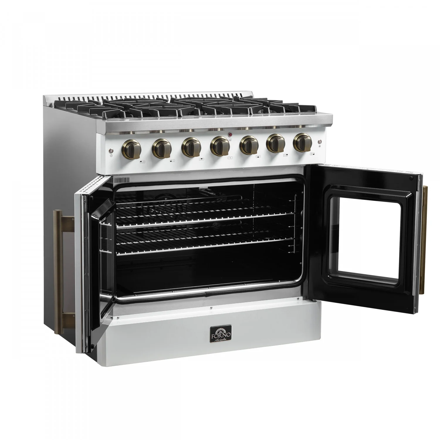 Forno Galiano 36" White French Door Freestanding Gas Range (5.36 Cu. Ft.) - FFSGS6444-36WHT - Image 10