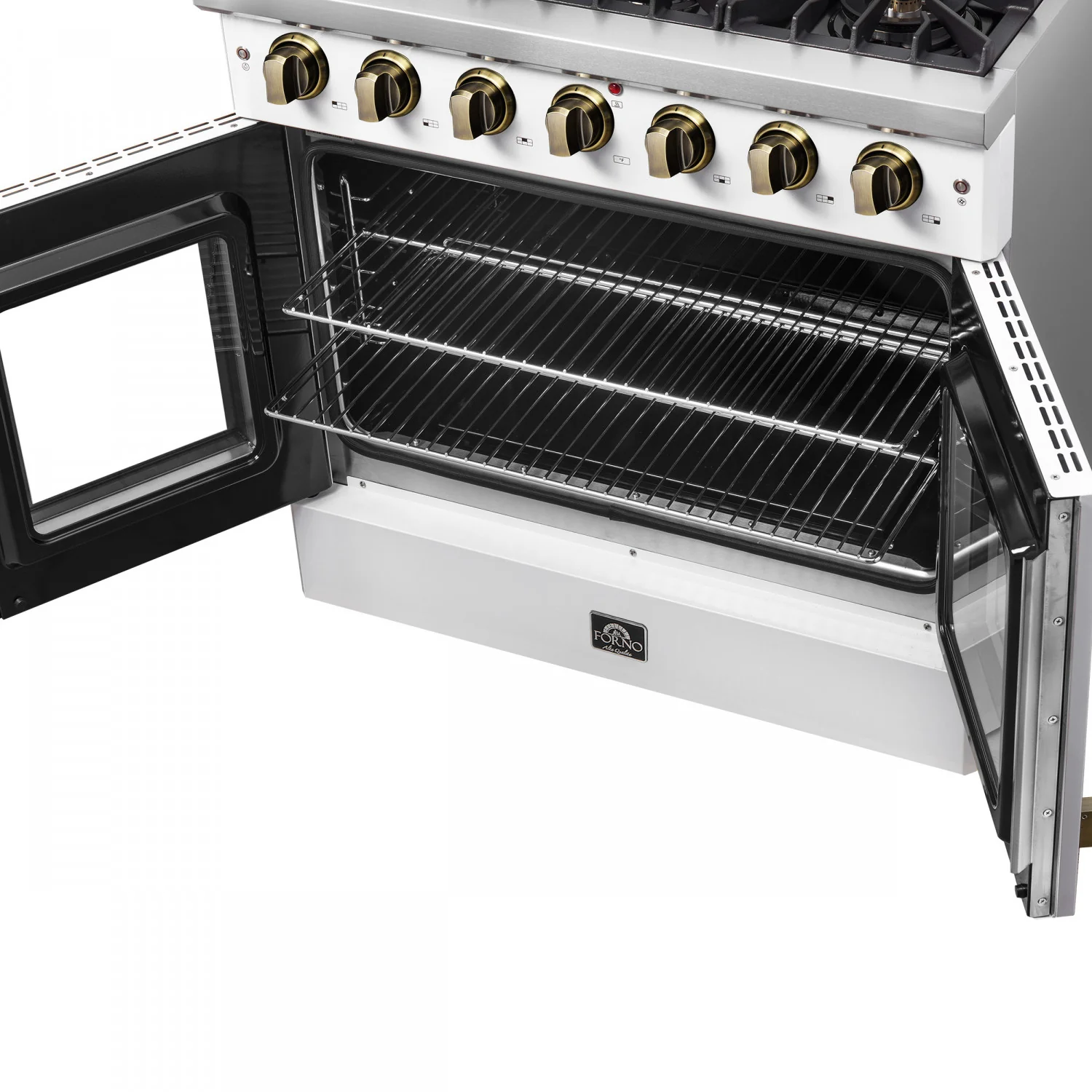 Forno Galiano 36" White French Door Freestanding Gas Range (5.36 Cu. Ft.) - FFSGS6444-36WHT - Image 14
