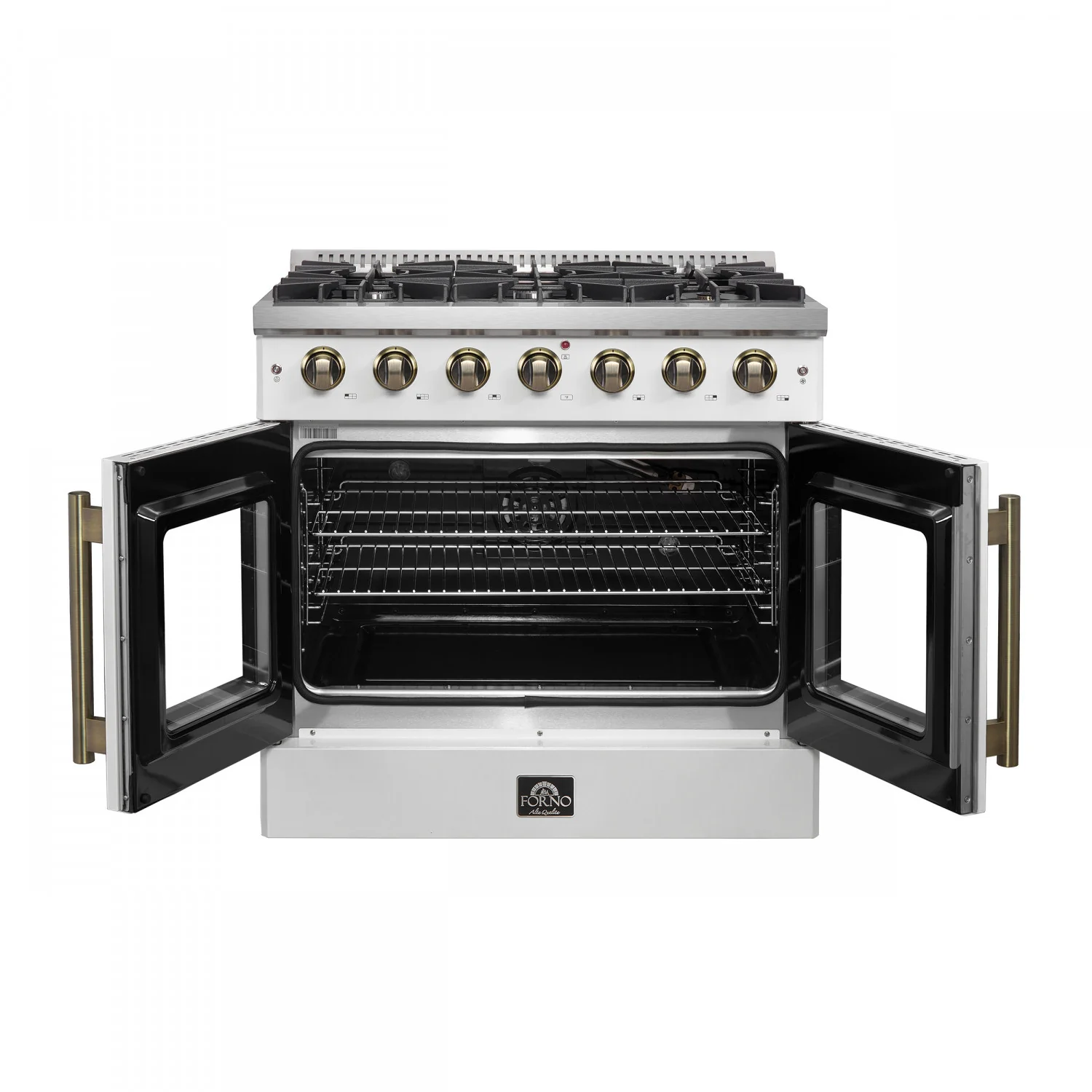 Forno Galiano 36" White French Door Freestanding Gas Range (5.36 Cu. Ft.) - FFSGS6444-36WHT - Image 15