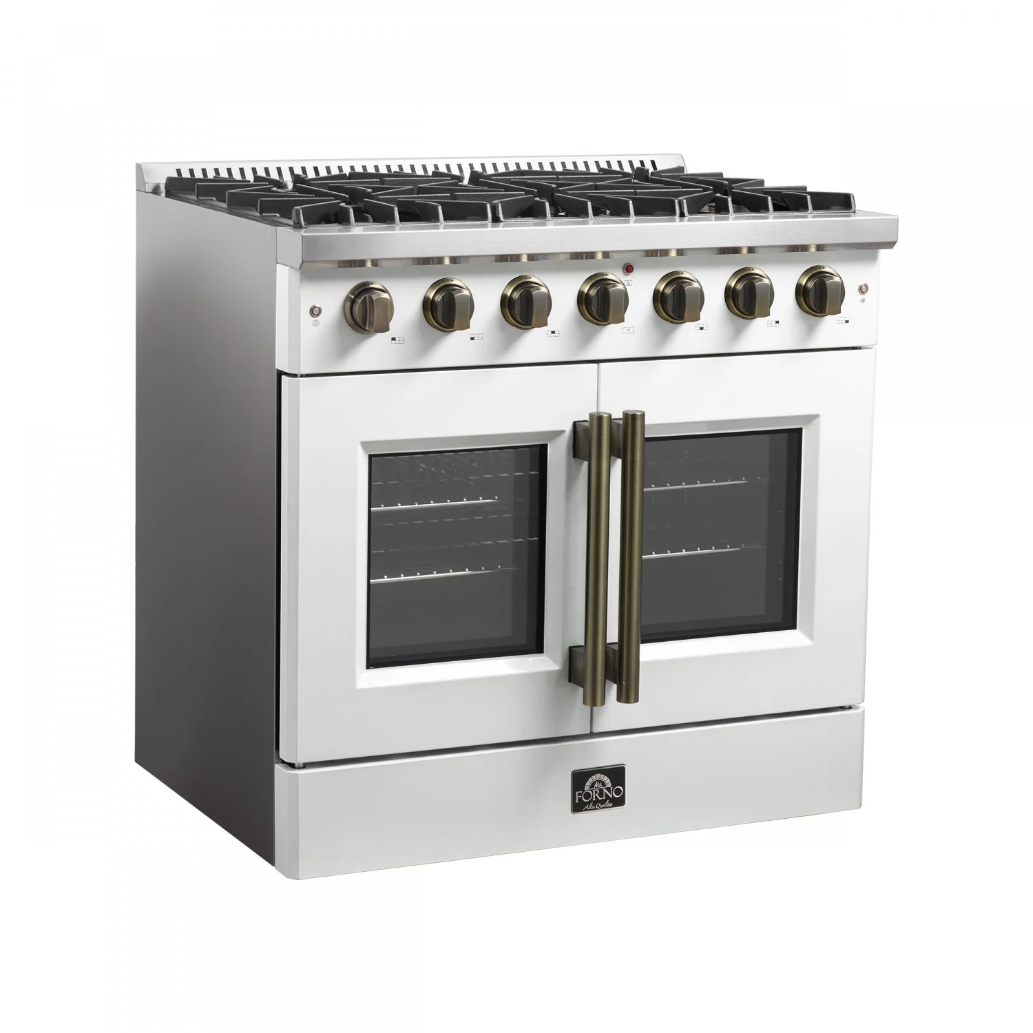 Forno Galiano 36" White French Door Freestanding Gas Range (5.36 Cu. Ft.) - FFSGS6444-36WHT - Image 4