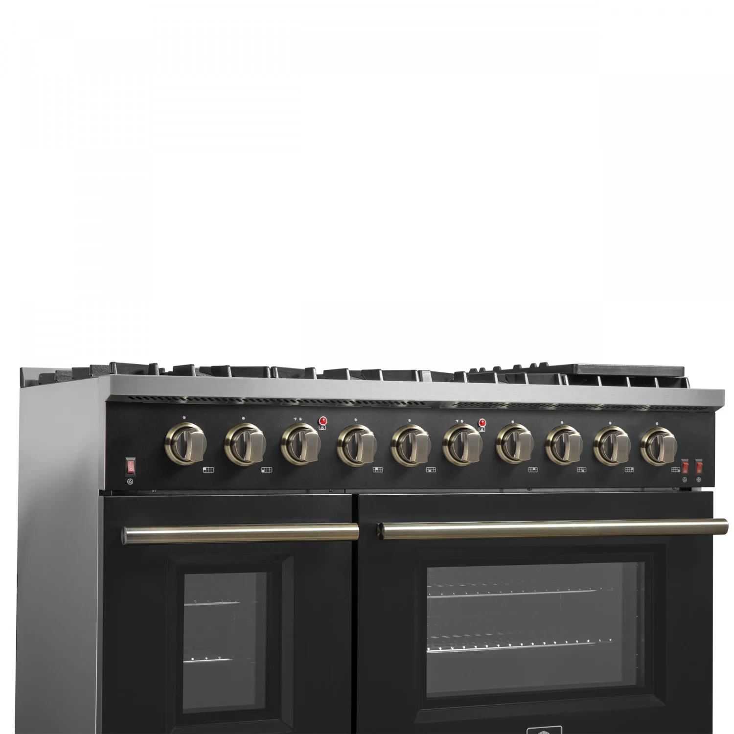 Forno Galiano 48" Black Freestanding Double Oven Gas Range (6.58 Cu. Ft.) - FFSGS6244-48BLK - Image 13