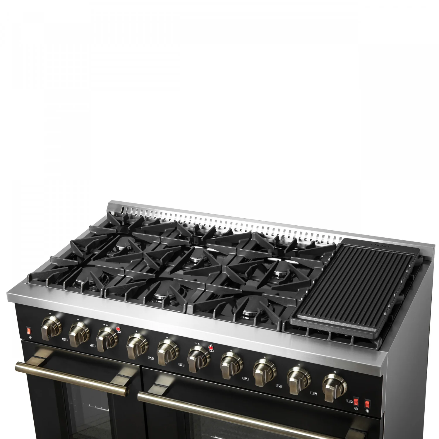 Forno Galiano 48" Black Freestanding Double Oven Gas Range (6.58 Cu. Ft.) - FFSGS6244-48BLK - Image 5
