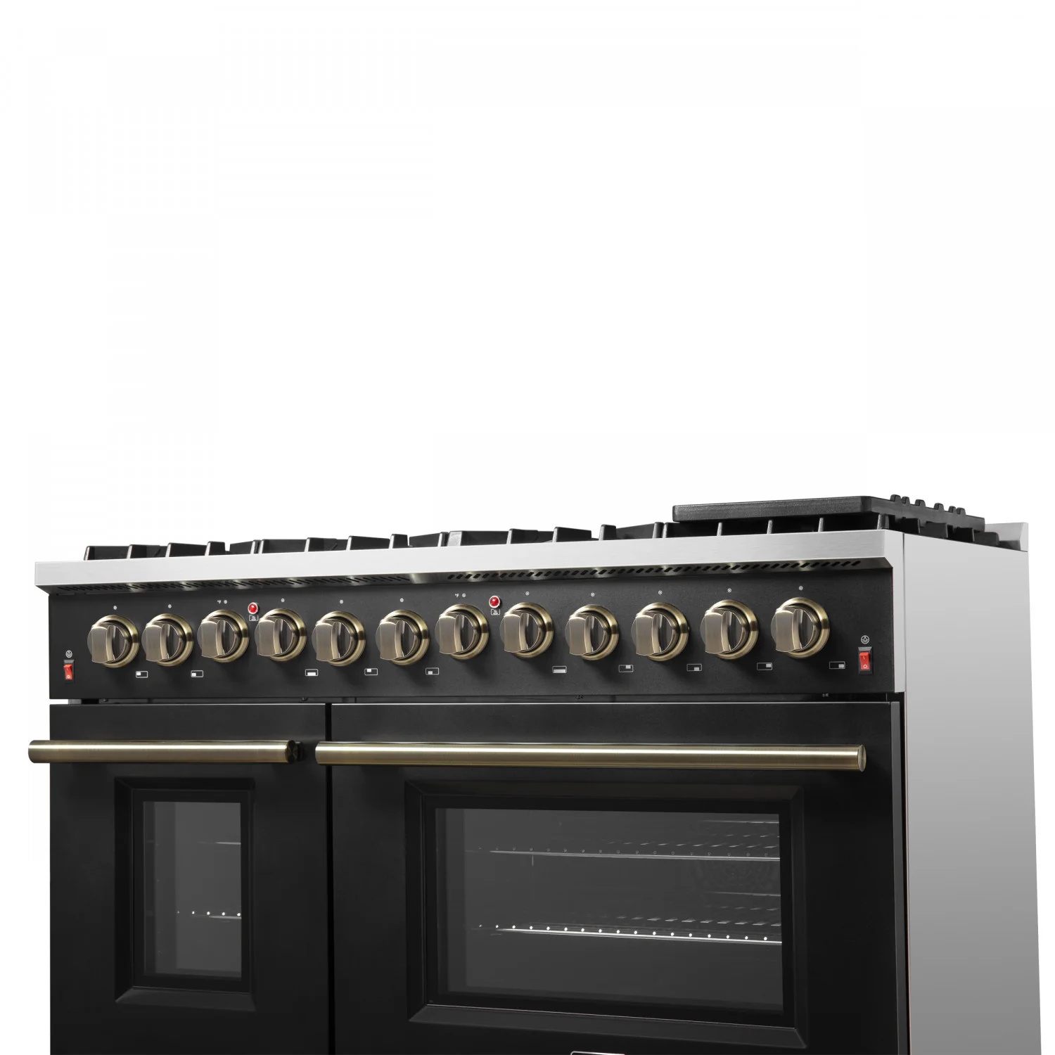 Forno Galiano 48" Black Freestanding Dual Fuel Double Oven Range with True Convection (6.58 Cu. Ft.) - FFSGS6156-48BLK - Image 13