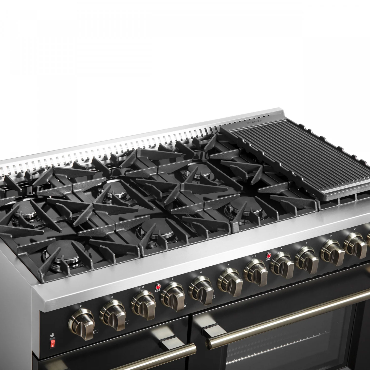 Forno Galiano 48" Black Freestanding Dual Fuel Double Oven Range with True Convection (6.58 Cu. Ft.) - FFSGS6156-48BLK - Image 7
