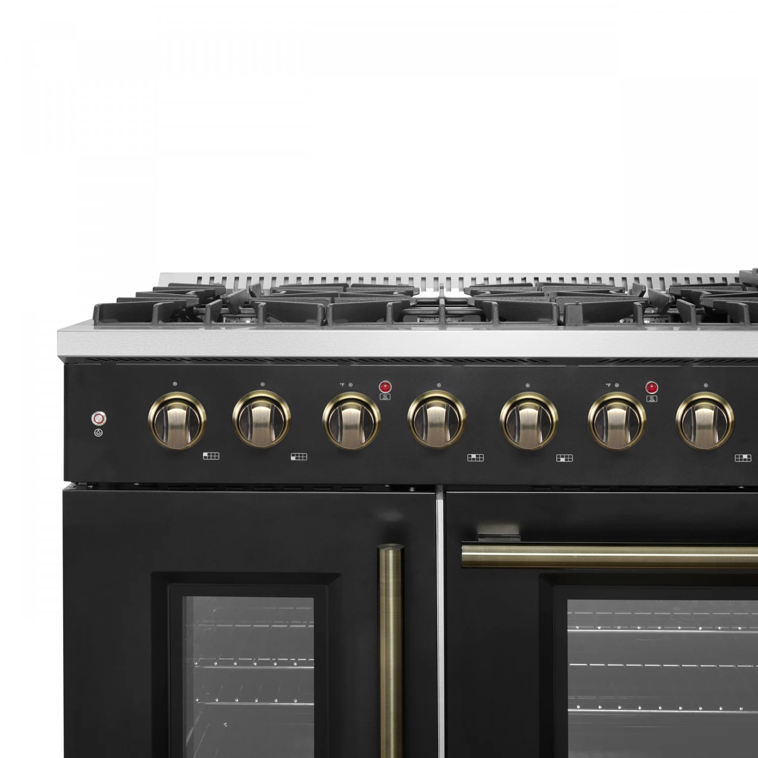 Forno Galiano 48" Black Freestanding Double Oven Gas Range (6.58 Cu. Ft.) - FFSGS6444-48BLK - Image 12