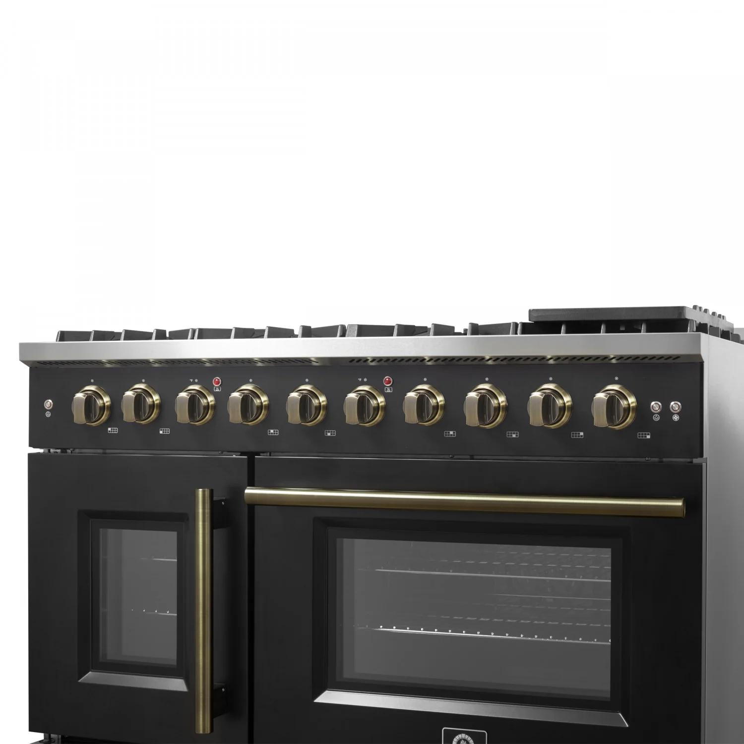 Forno Galiano 48" Black Freestanding Double Oven Gas Range (6.58 Cu. Ft.) - FFSGS6444-48BLK - Image 8