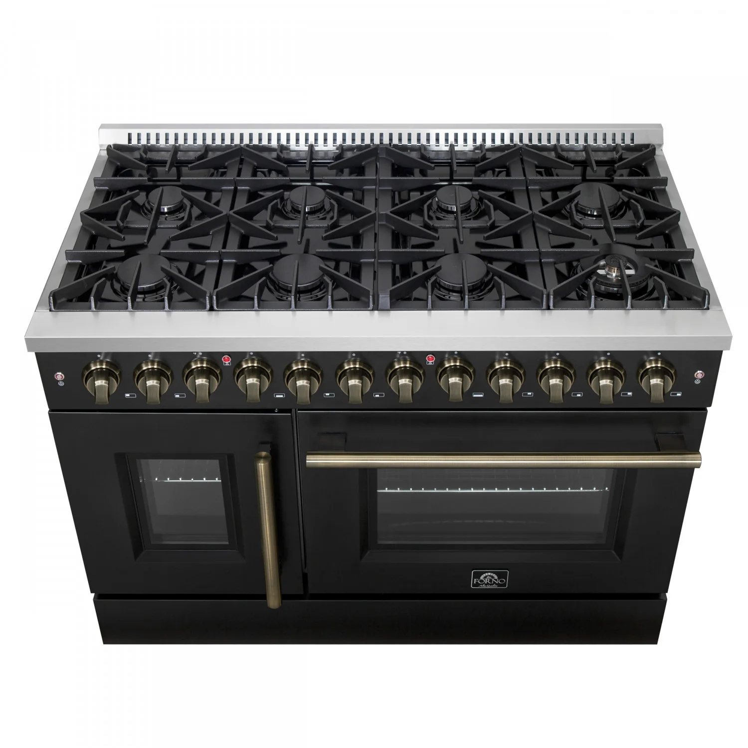 Forno Galiano 48" Black Freestanding Dual Fuel Double Oven Range with True Convection (6.58 Cu. Ft.) - FFSGS6356-48BLK - Image 12
