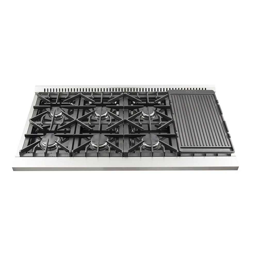 Forno Galiano 48" Stainless Steel Freestanding Double Oven Gas Range (6.58 Cu. Ft.) - FFSGS6244-48 - Image 5