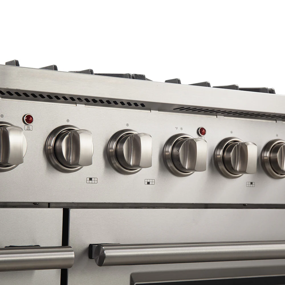 Forno Galiano 48" Stainless Steel Freestanding Double Oven Gas Range (6.58 Cu. Ft.) - FFSGS6244-48 - Image 7