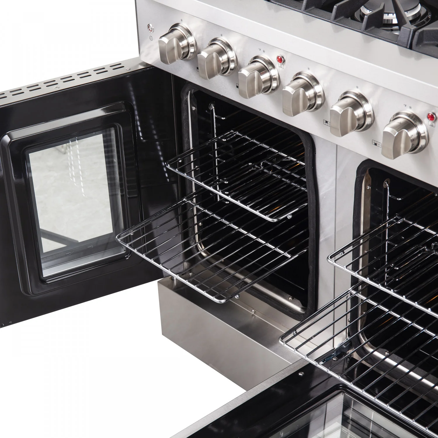 Forno Galiano 48" Stainless Steel Freestanding Double Oven Gas Range (6.58 Cu. Ft.) - FFSGS6444-48 - Image 10