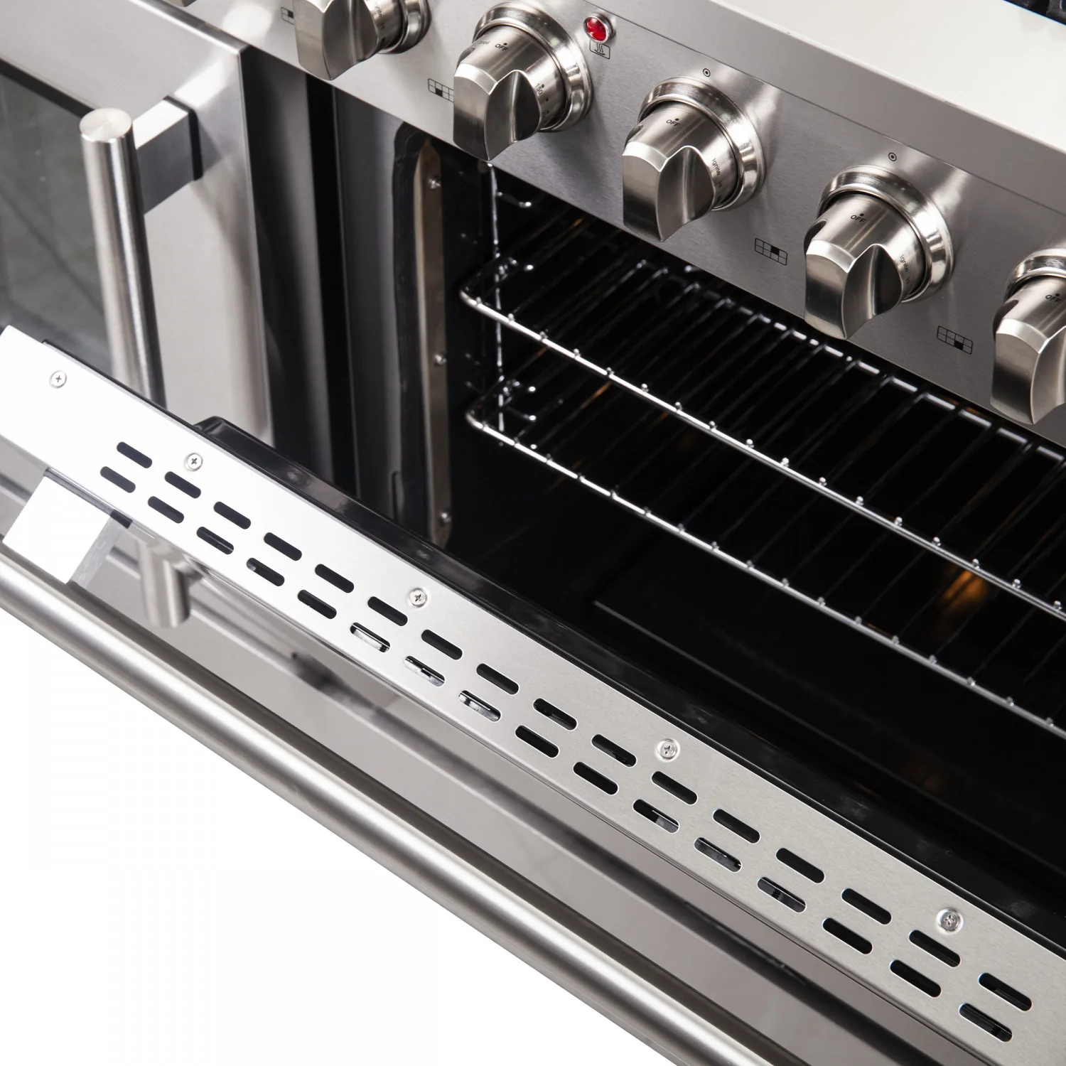 Forno Galiano 48" Stainless Steel Freestanding Double Oven Gas Range (6.58 Cu. Ft.) - FFSGS6444-48 - Image 12