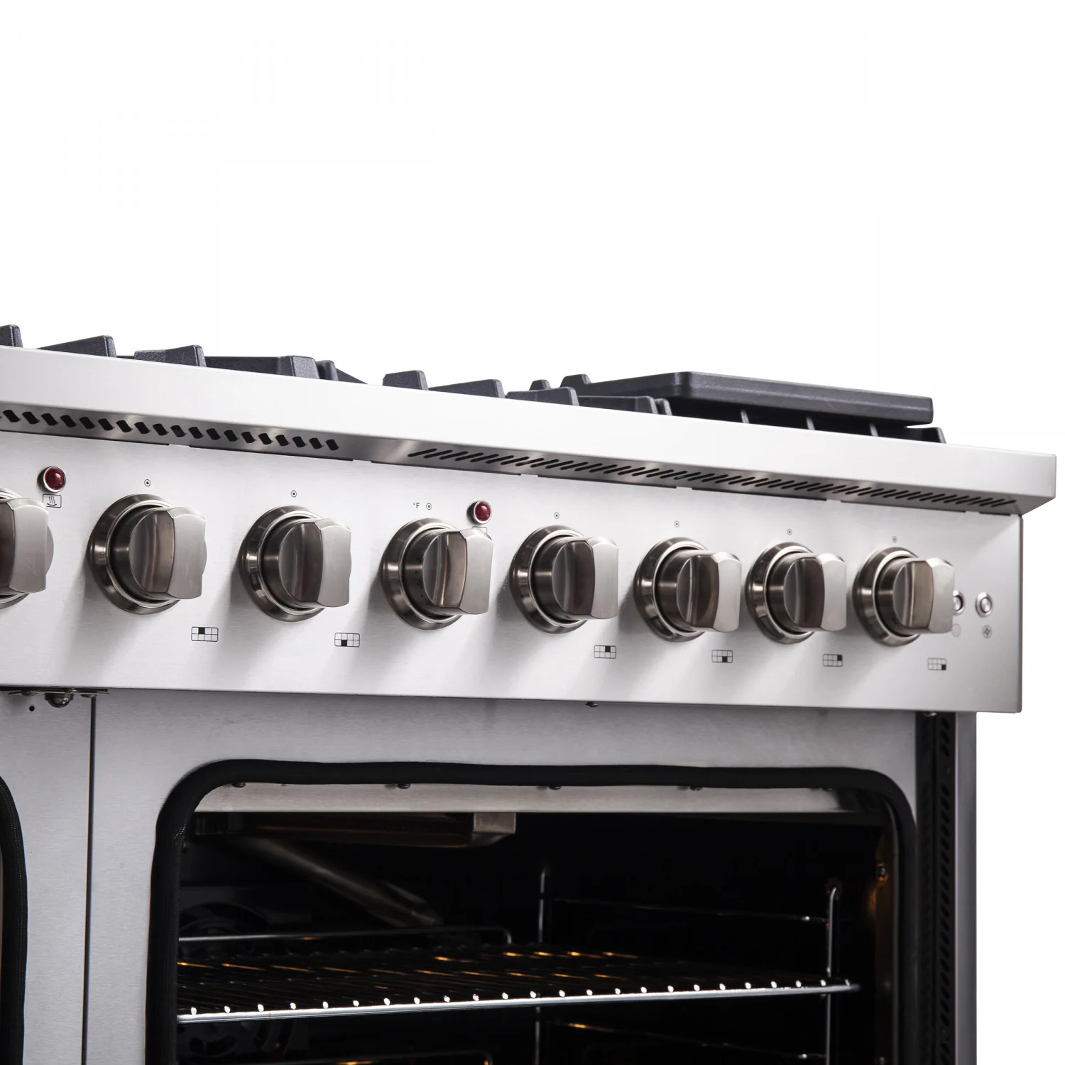 Forno Galiano 48" Stainless Steel Freestanding Double Oven Gas Range (6.58 Cu. Ft.) - FFSGS6444-48 - Image 8