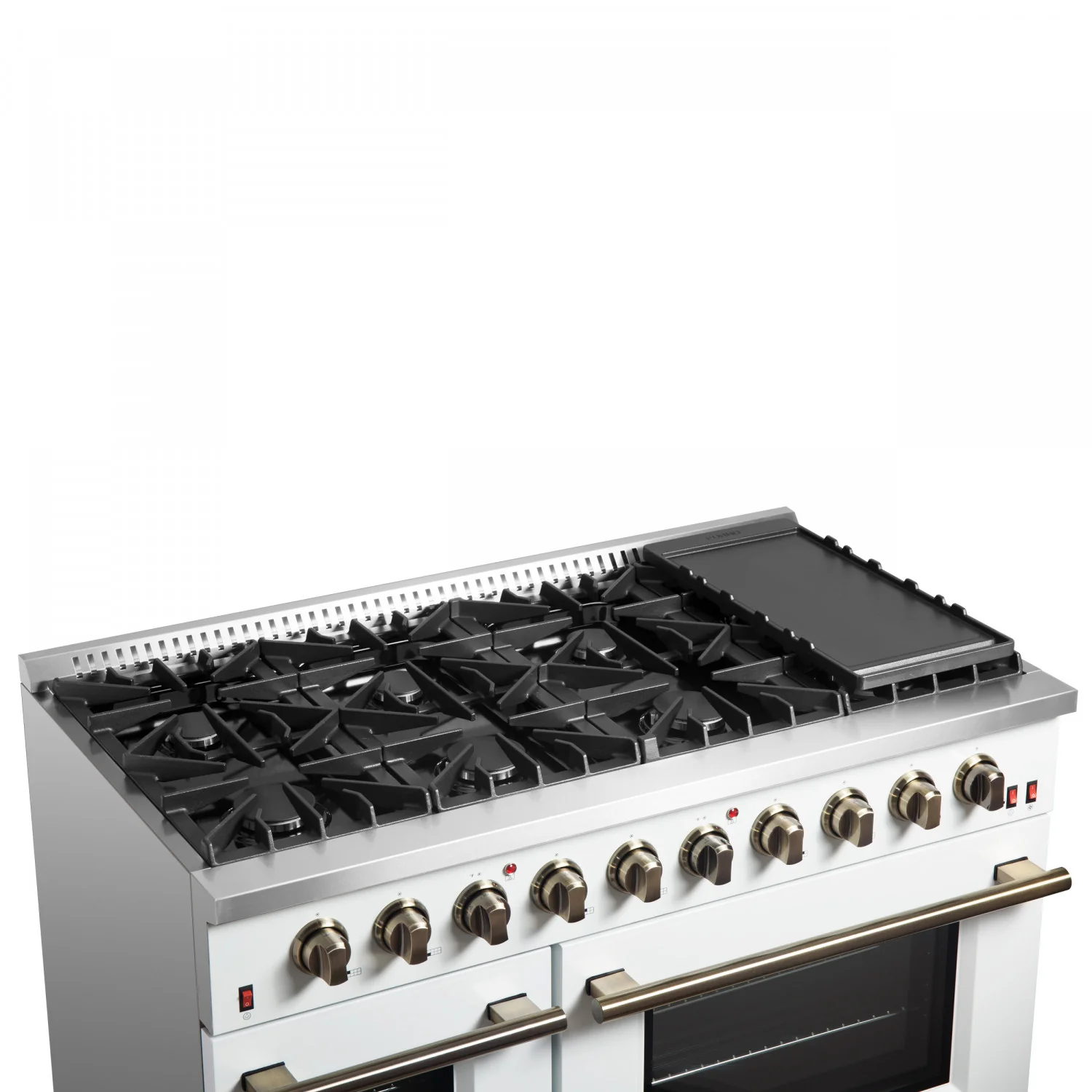 Forno Galiano 48" White Freestanding Double Oven Gas Range (6.58 Cu. Ft.) - FFSGS6244-48WHT - Image 10