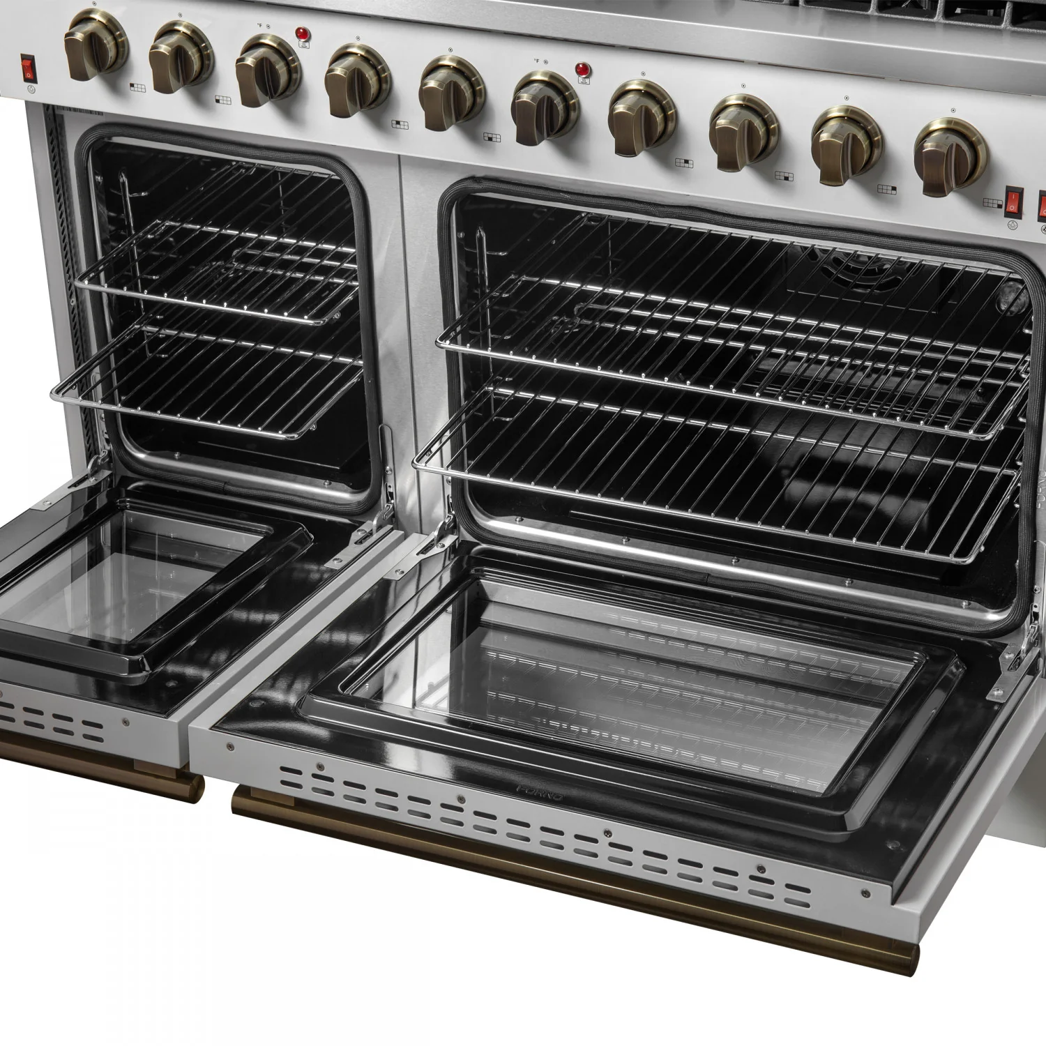 Forno Galiano 48" White Freestanding Double Oven Gas Range (6.58 Cu. Ft.) - FFSGS6244-48WHT - Image 4