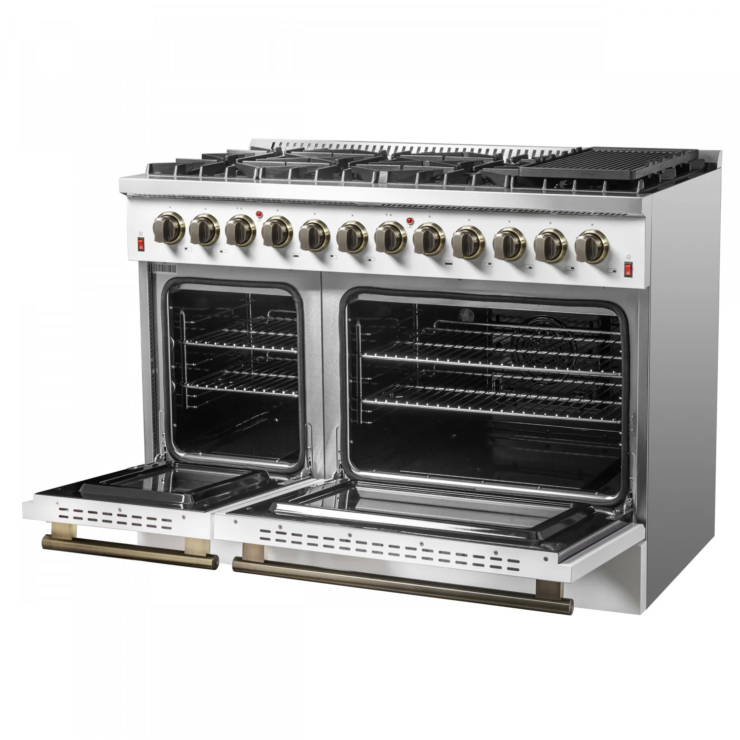 Forno Galiano 48" White Freestanding Dual Fuel Double Oven Range with True Convection (6.58 Cu. Ft.) - FFSGS6156-48WHT - Image 10