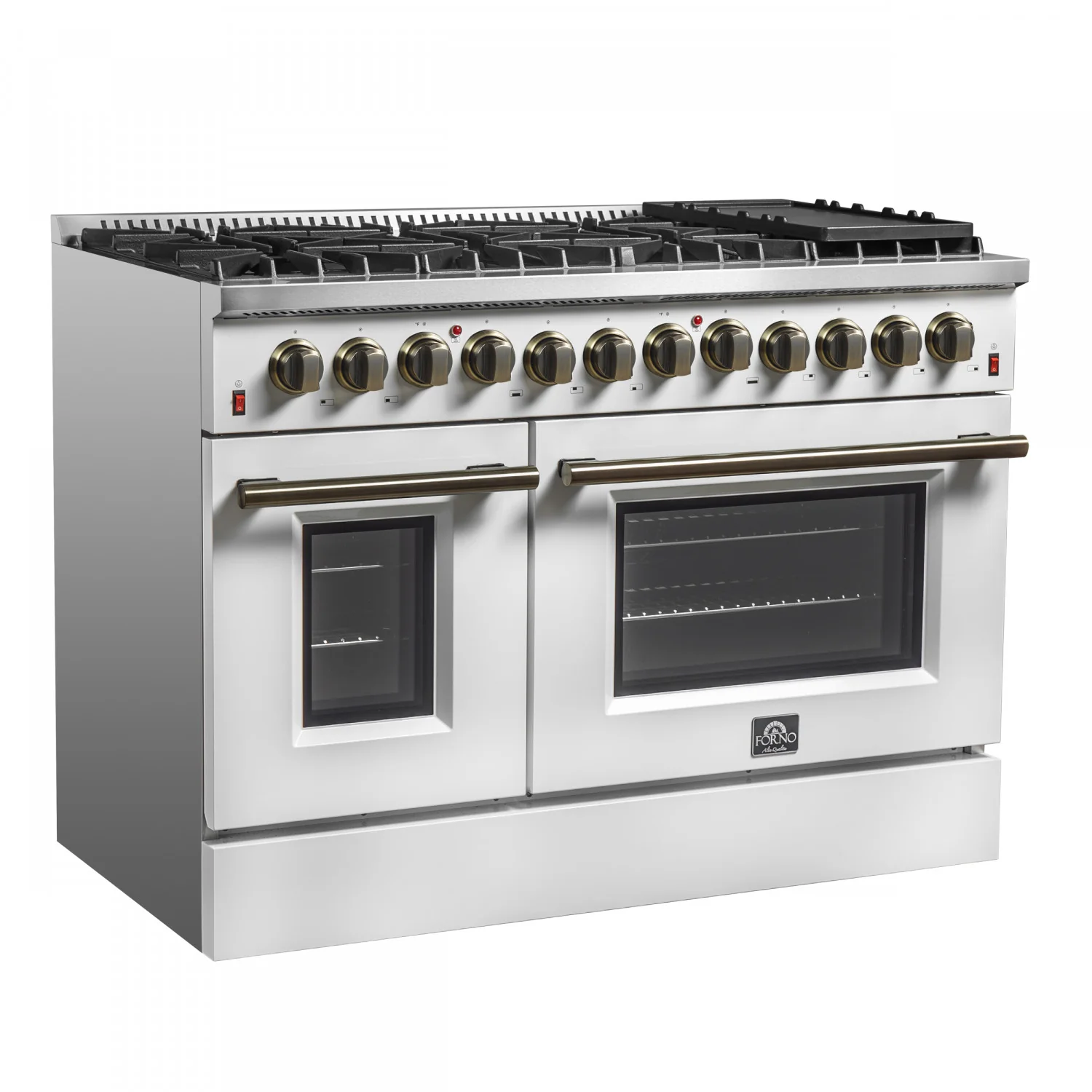Forno Galiano 48" White Freestanding Dual Fuel Double Oven Range with True Convection (6.58 Cu. Ft.) - FFSGS6156-48WHT - Image 15