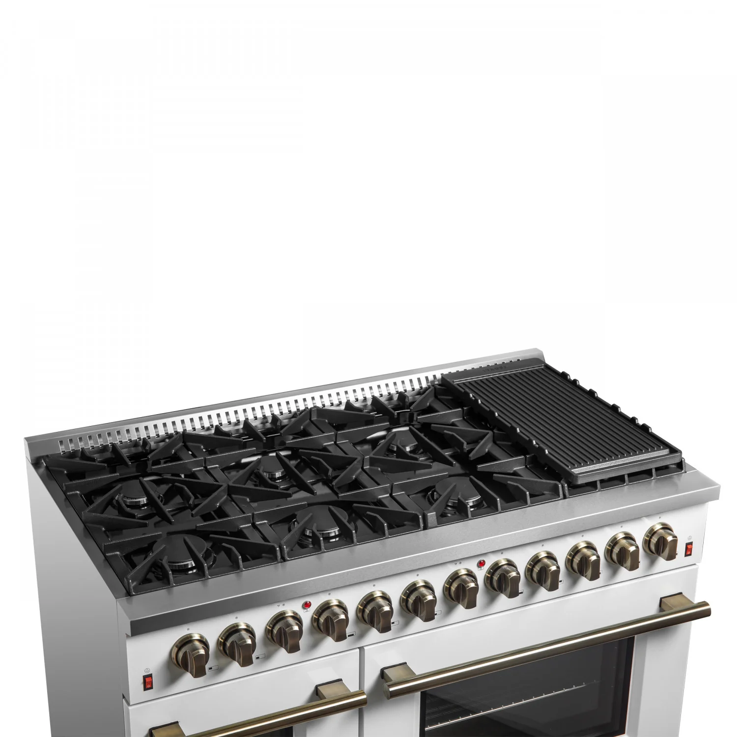 Forno Galiano 48" White Freestanding Dual Fuel Double Oven Range with True Convection (6.58 Cu. Ft.) - FFSGS6156-48WHT - Image 3