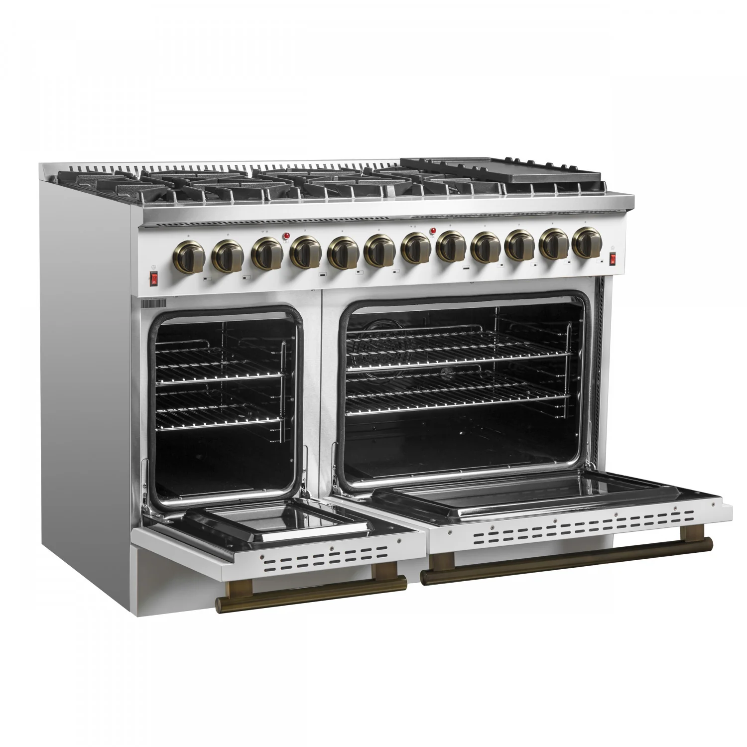 Forno Galiano 48" White Freestanding Dual Fuel Double Oven Range with True Convection (6.58 Cu. Ft.) - FFSGS6156-48WHT - Image 4