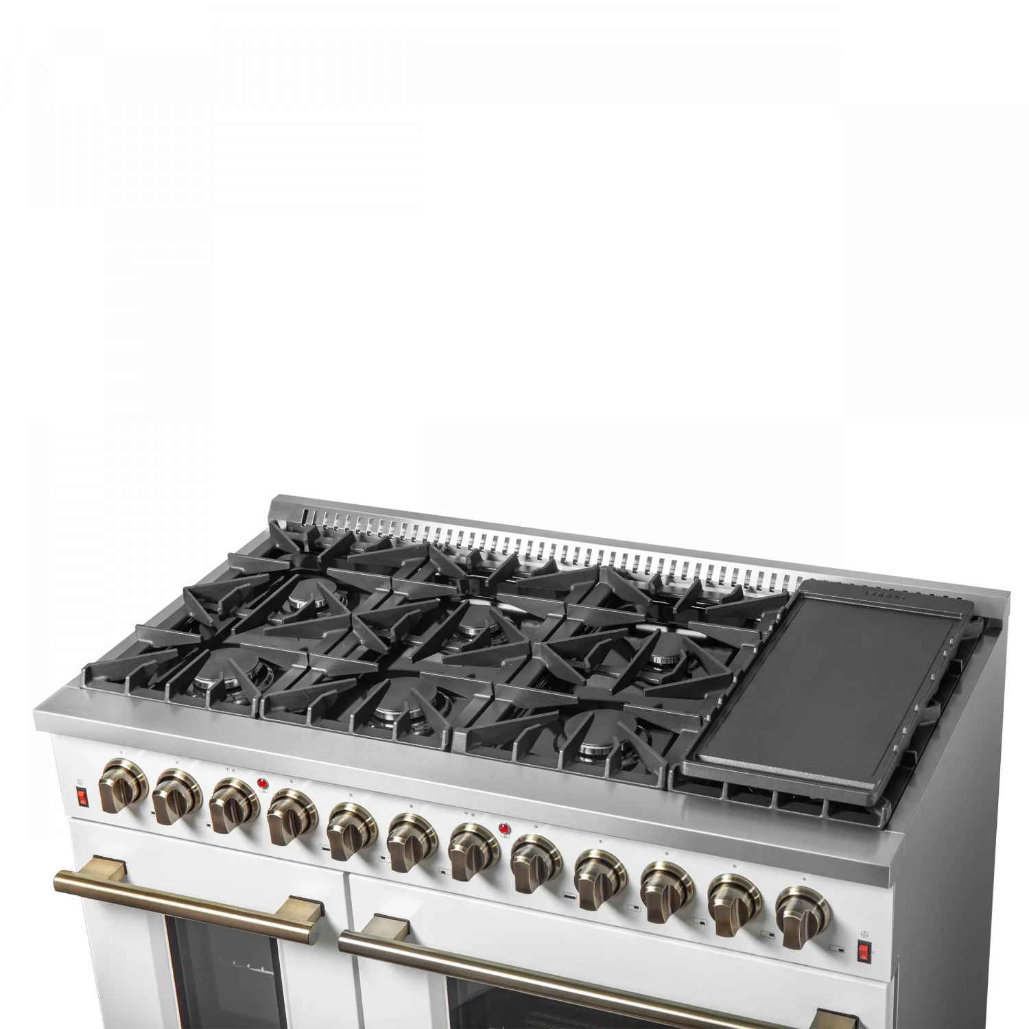 Forno Galiano 48" White Freestanding Dual Fuel Double Oven Range with True Convection (6.58 Cu. Ft.) - FFSGS6156-48WHT - Image 9