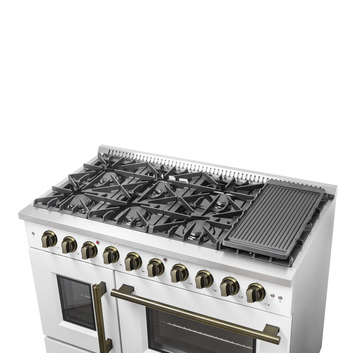 Forno Galiano 48" White Freestanding Double Oven Gas Range (6.58 Cu. Ft.) - FFSGS6444-48WHT - Image 10
