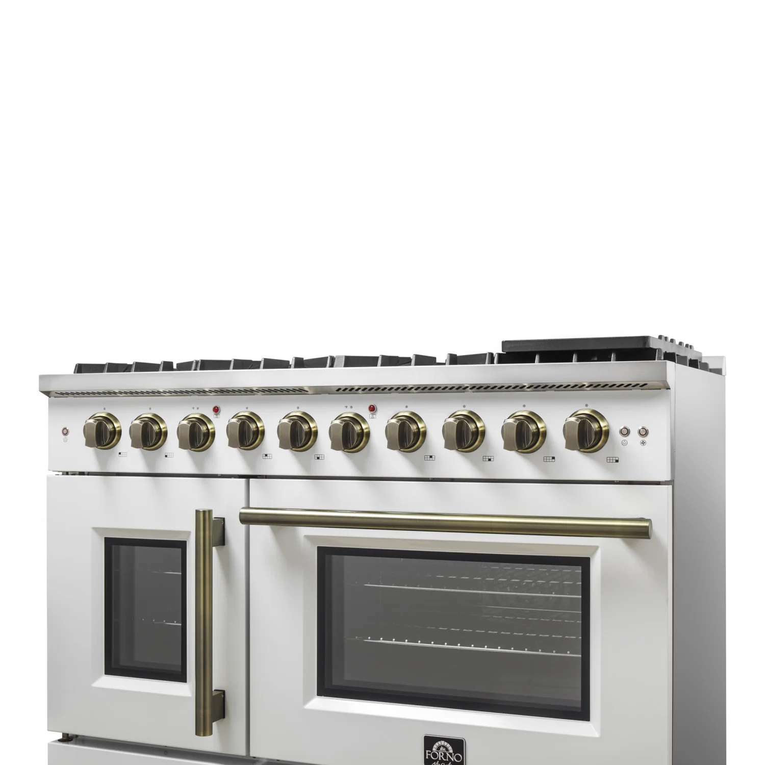 Forno Galiano 48" White Freestanding Double Oven Gas Range (6.58 Cu. Ft.) - FFSGS6444-48WHT - Image 12