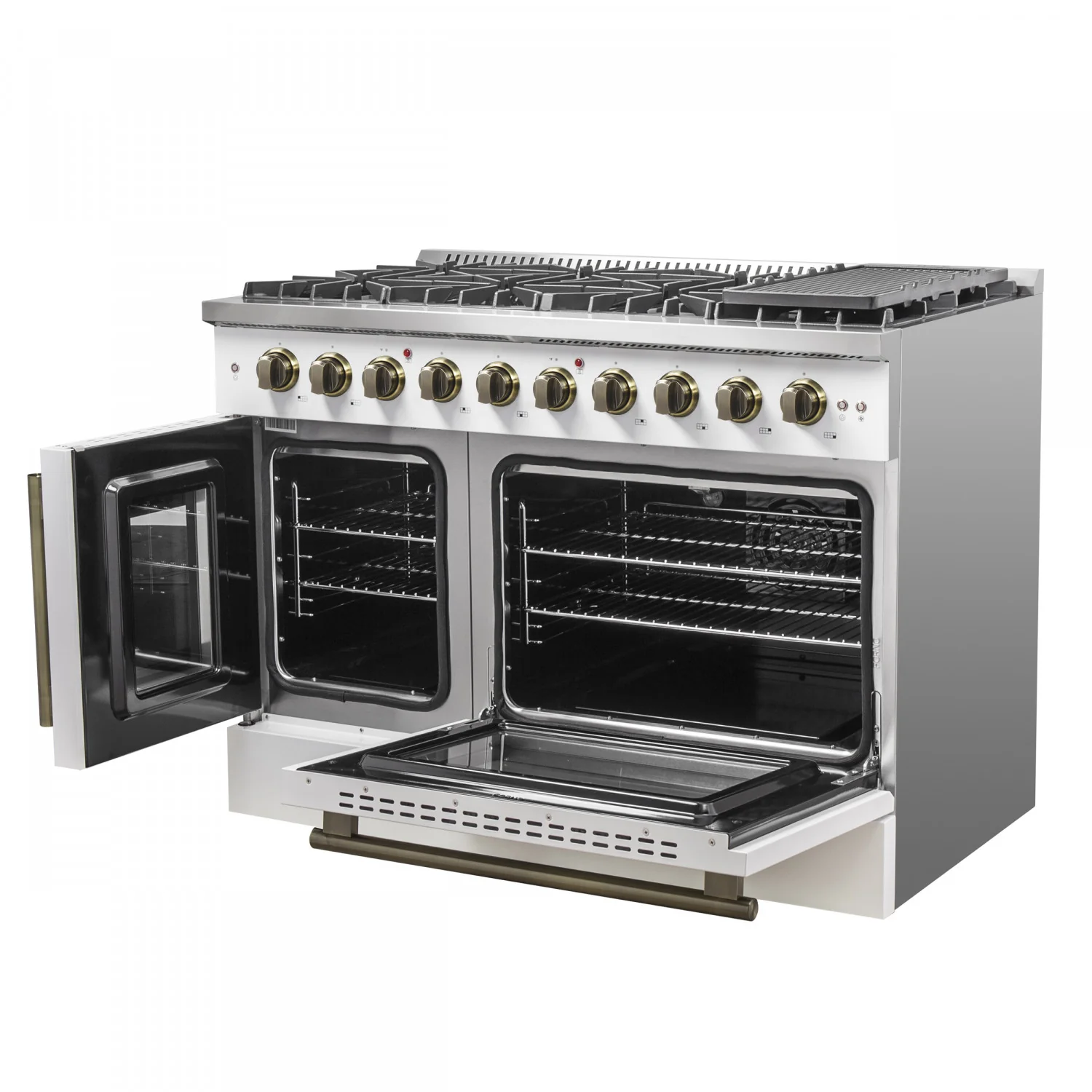 Forno Galiano 48" White Freestanding Double Oven Gas Range (6.58 Cu. Ft.) - FFSGS6444-48WHT - Image 13