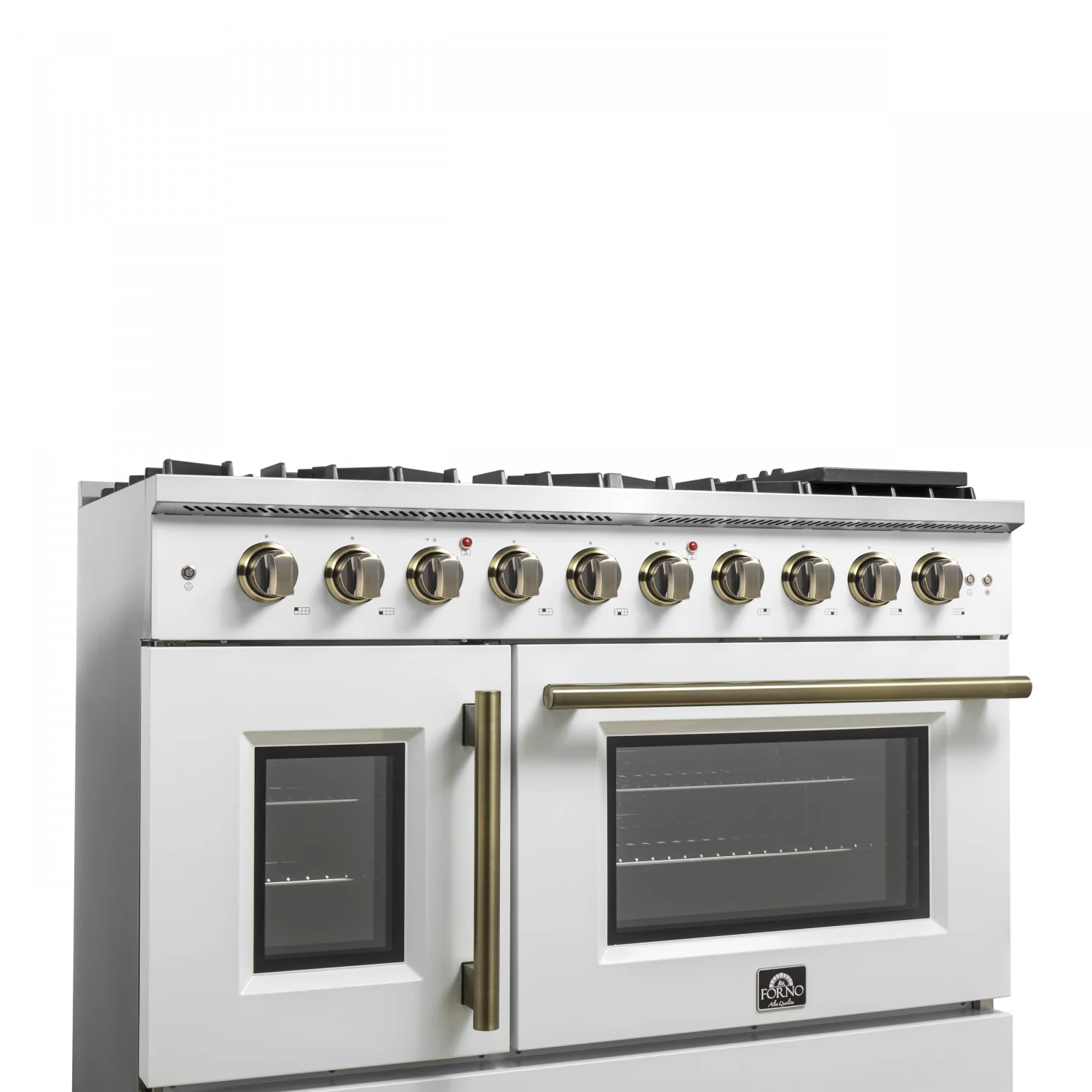 Forno Galiano 48" White Freestanding Double Oven Gas Range (6.58 Cu. Ft.) - FFSGS6444-48WHT - Image 6