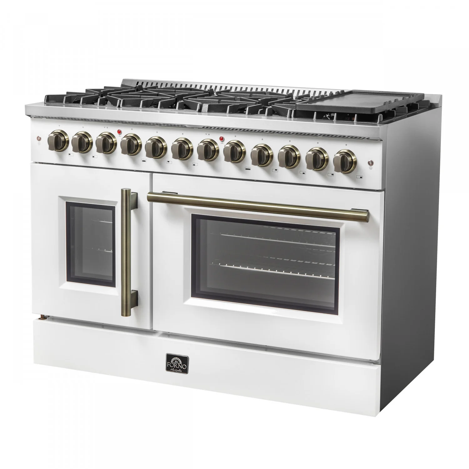Forno Galiano 48" White Freestanding Dual Fuel Double Oven Range with True Convection (6.58 Cu. Ft.) - FFSGS6356-48WHT - Image 11