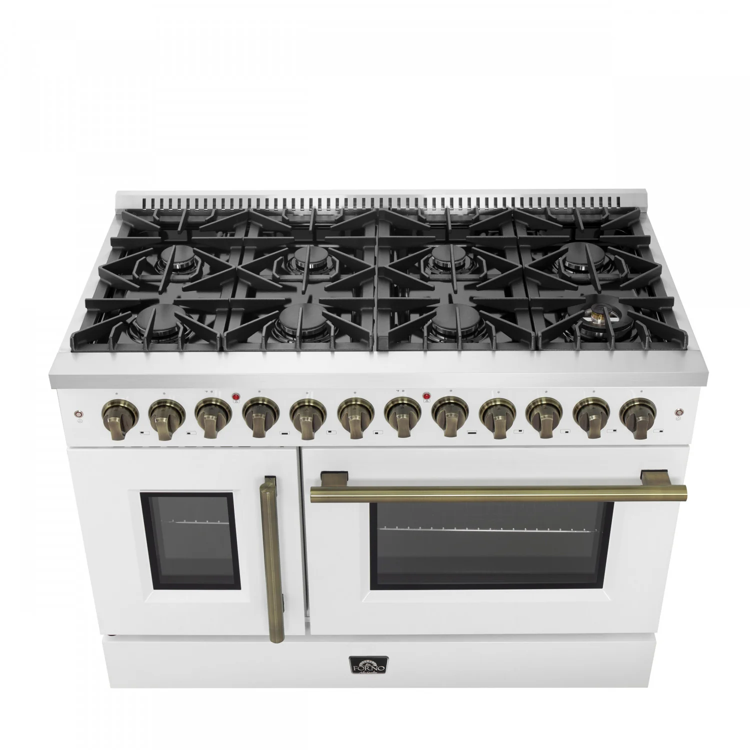 Forno Galiano 48" White Freestanding Dual Fuel Double Oven Range with True Convection (6.58 Cu. Ft.) - FFSGS6356-48WHT - Image 4