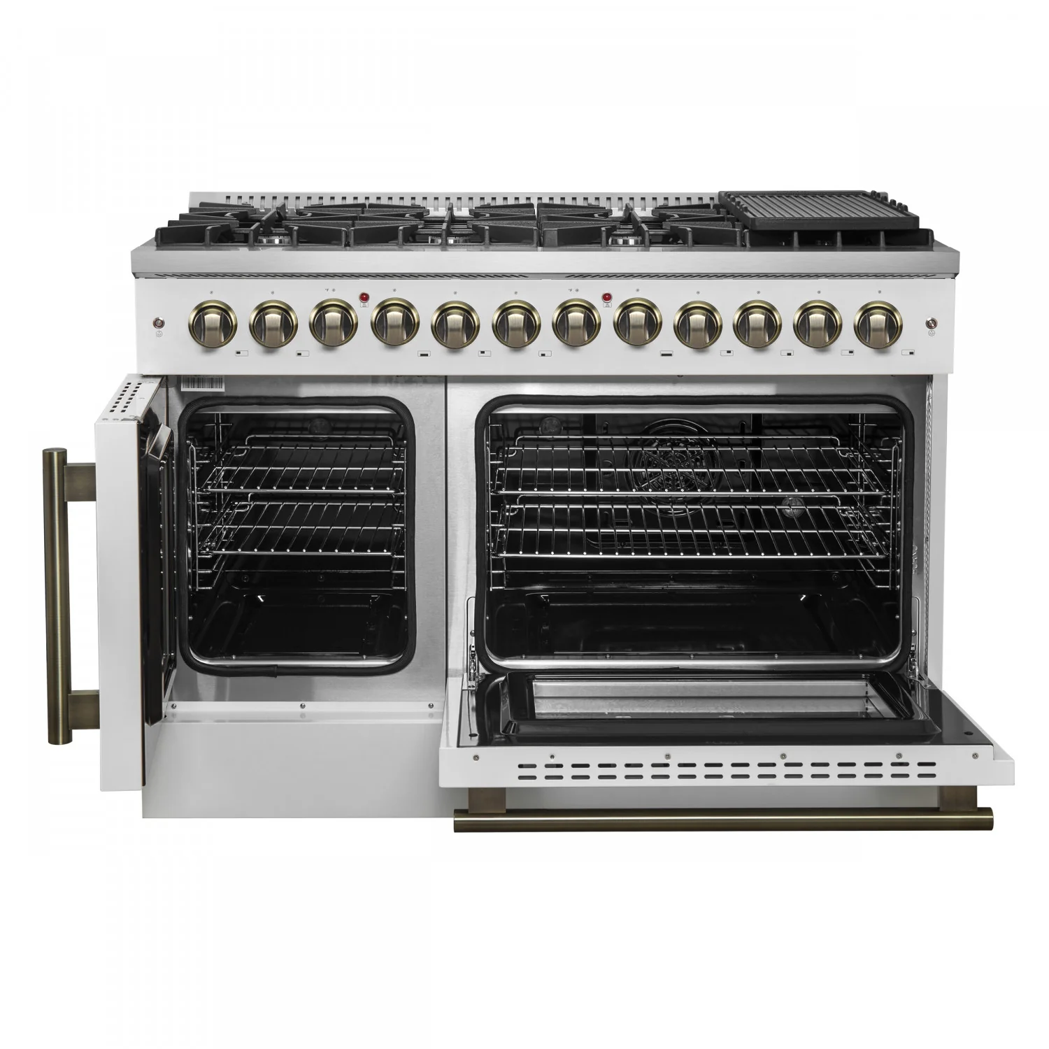 Forno Galiano 48" White Freestanding Dual Fuel Double Oven Range with True Convection (6.58 Cu. Ft.) - FFSGS6356-48WHT - Image 5