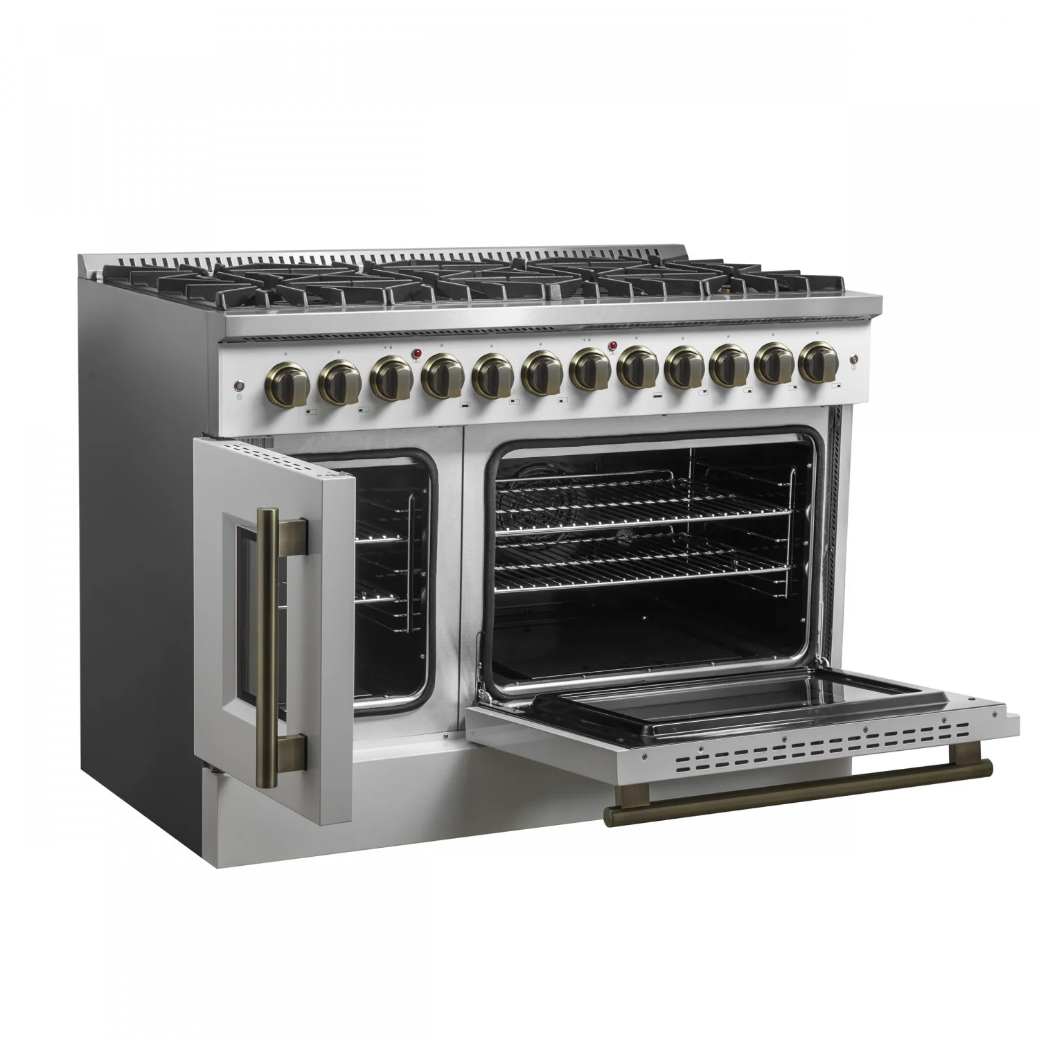 Forno Galiano 48" White Freestanding Dual Fuel Double Oven Range with True Convection (6.58 Cu. Ft.) - FFSGS6356-48WHT - Image 9
