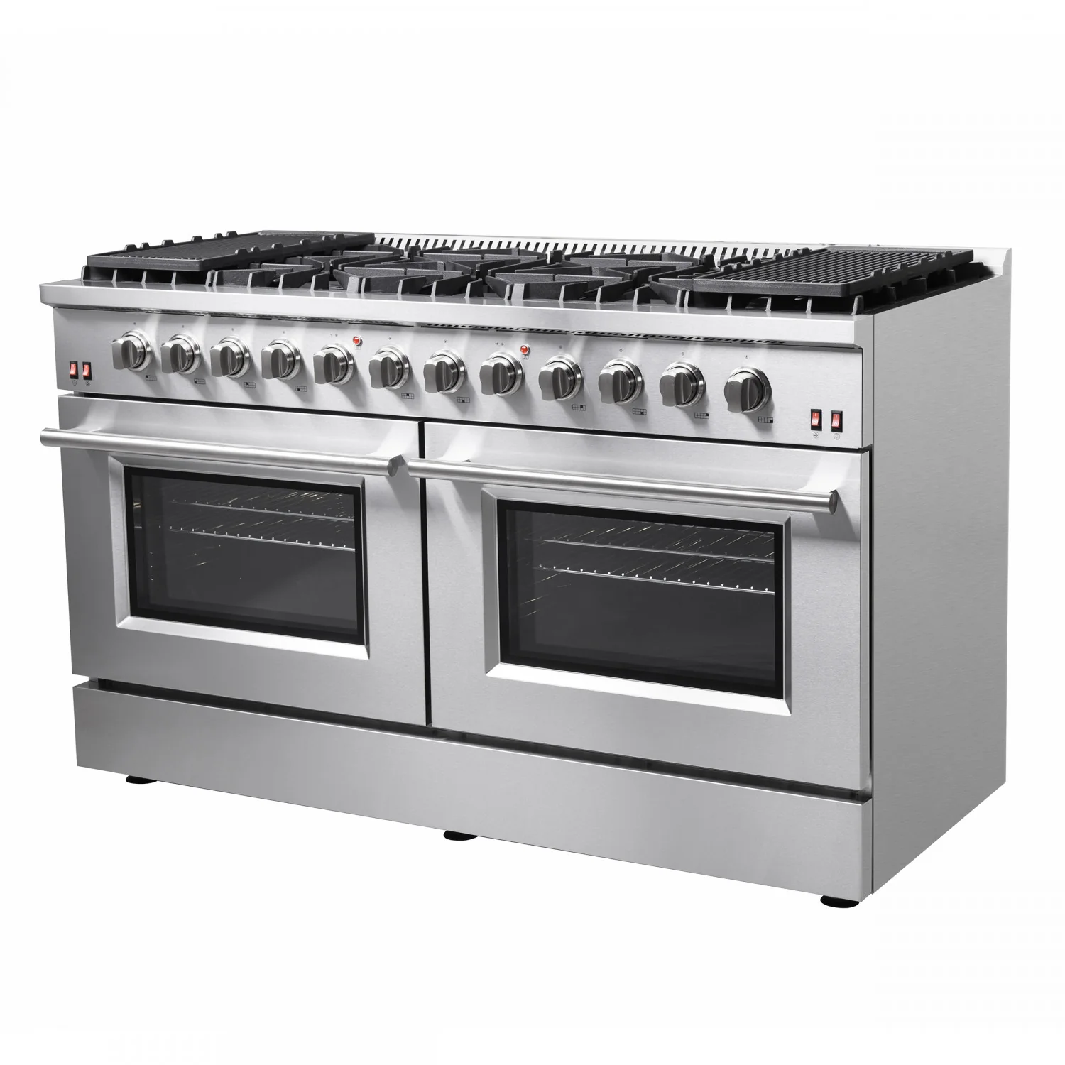 Forno Galiano 60" Stainless Steel Freestanding Double Oven Gas Range With Convection (8.64 Cu. Ft.) - FFSGS6244-60 - Image 2