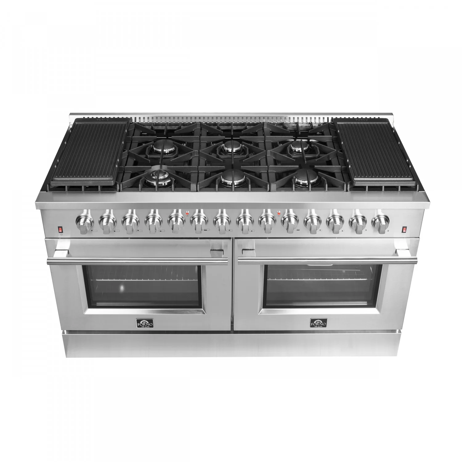 Forno Galiano 60" Stainless Steel Freestanding Dual Fuel Double Oven Range with True Convection (8.64 Cu. Ft.) - FFSGS6156-60 - Image 5