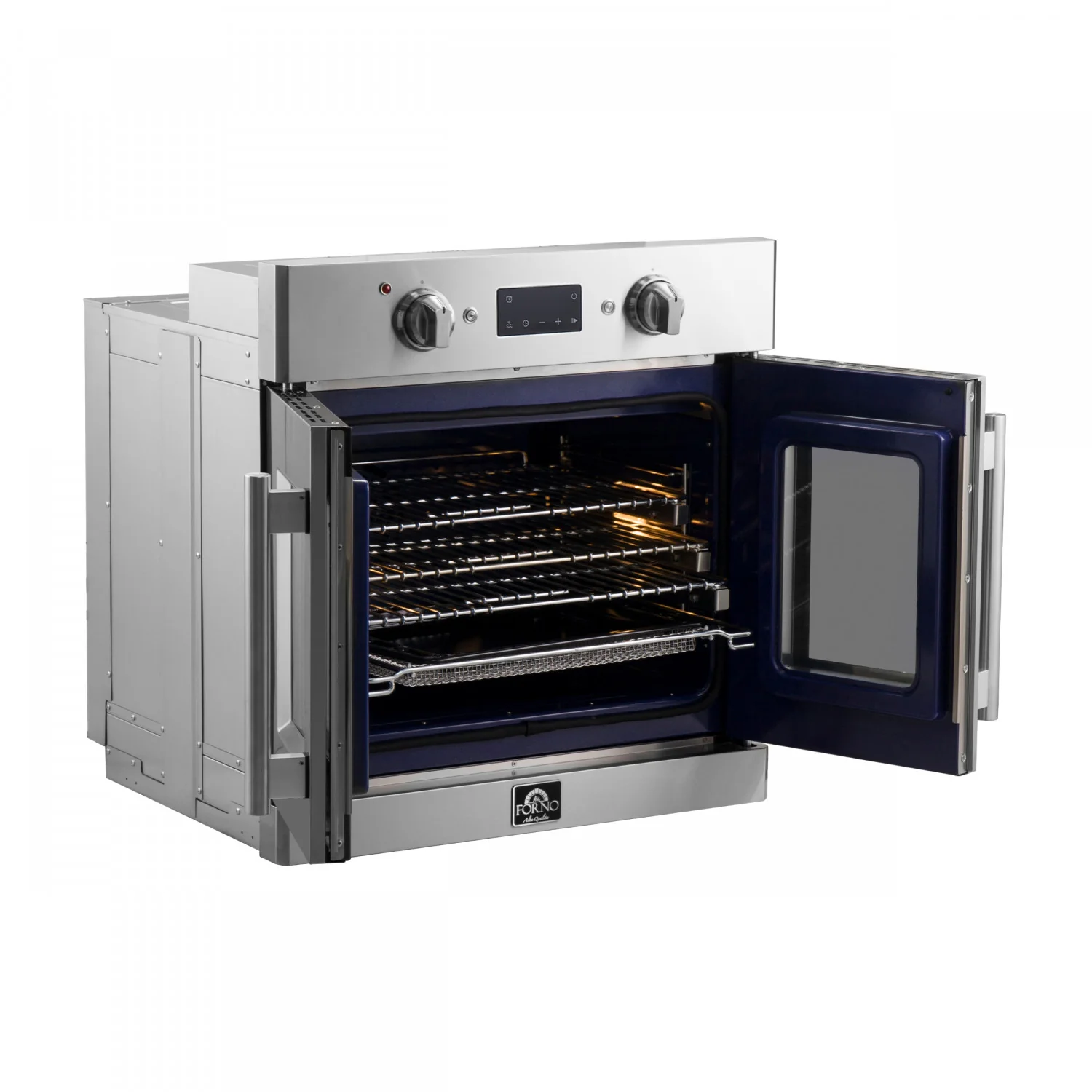 Forno Gallico Stainless Steel 30" French Door Electric Wall Oven with True Convection and Air Fry (3.68 Cu. Ft.) - FBOEL1371-30 - Image 3
