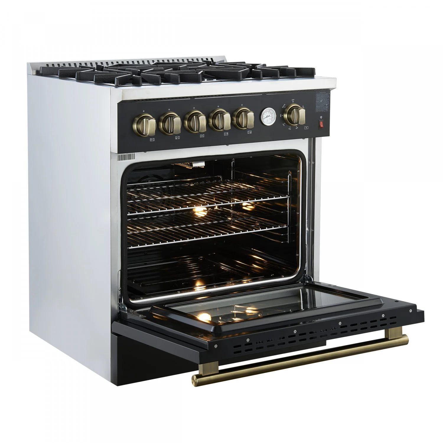 Forno Giovanni 30" Black Freestanding Gas Range (4.32 Cu. Ft.) - FFSGS6274-30BLK - Image 11